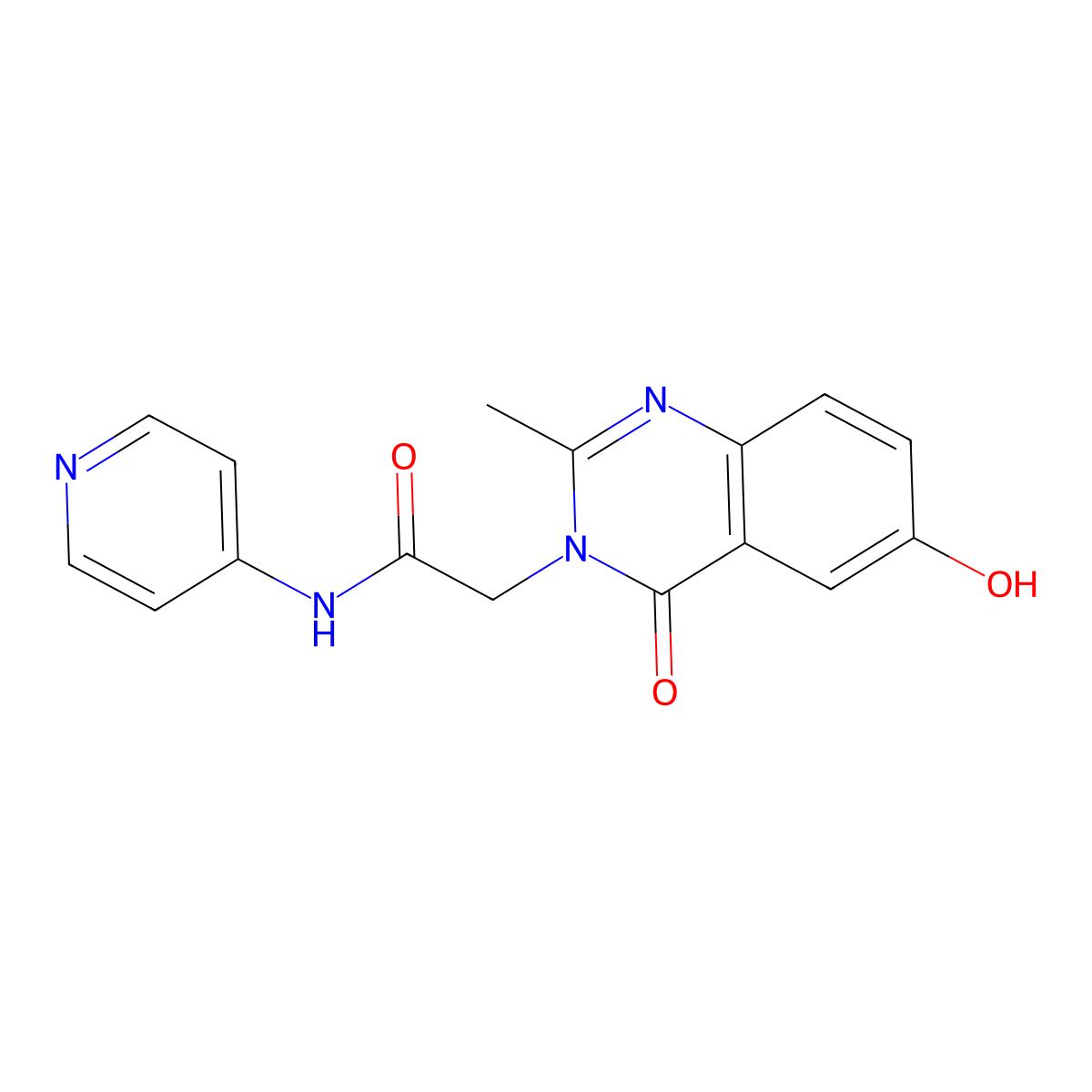 2-(6-hydroxy-2-methyl-4-oxoquinazolin-3(4H)-yl)-N-(pyridin-4-yl)acetamide molecular structure, CAS 1374535-44-0
