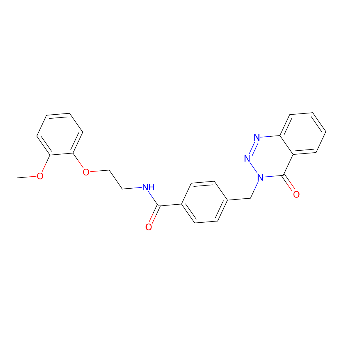 N-[2-(2-methoxyphenoxy)ethyl]-4-[(4-oxo-1,2,3-benzotriazin-3(4H)-yl)methyl]benzamide molecular structure, CAS 1374535-59-7