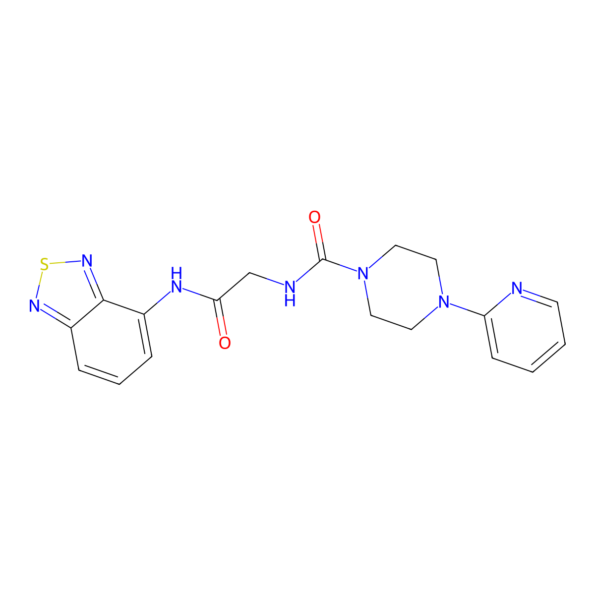 N-[2-(2,1,3-benzothiadiazol-4-ylamino)-2-oxoethyl]-4-(pyridin-2-yl)piperazine-1-carboxamide molecular structure, CAS 1374535-63-3