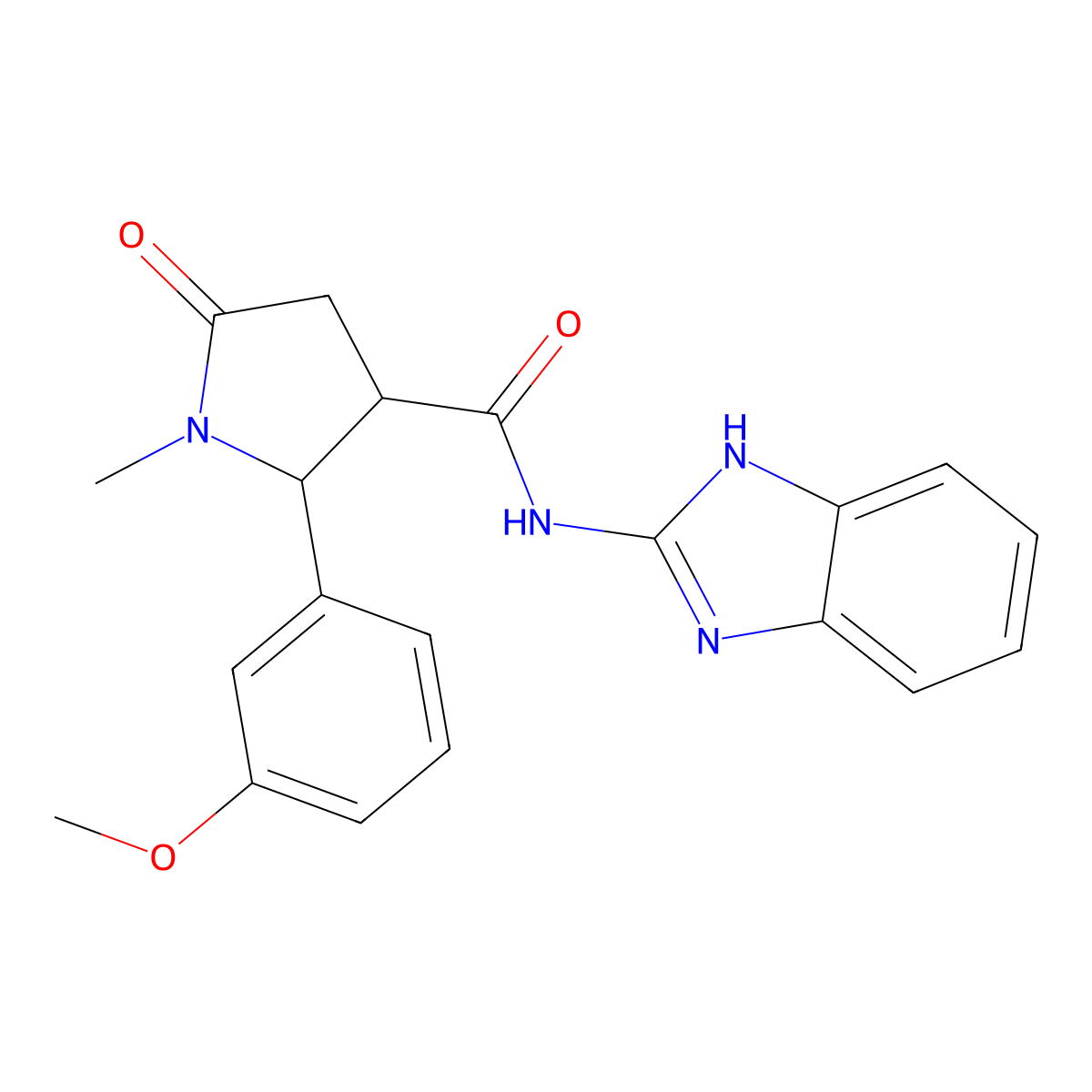 N-(1H-benzimidazol-2-yl)-2-(3-methoxyphenyl)-1-methyl-5-oxopyrrolidine-3-carboxamide molecular structure, CAS 1374535-64-4
