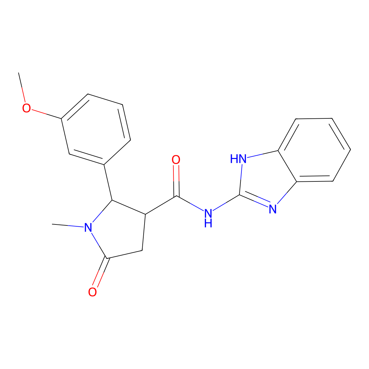 N-(1H-benzimidazol-2-yl)-2-(3-methoxyphenyl)-1-methyl-5-oxopyrrolidine-3-carboxamide molecular structure, CAS 1374535-64-4