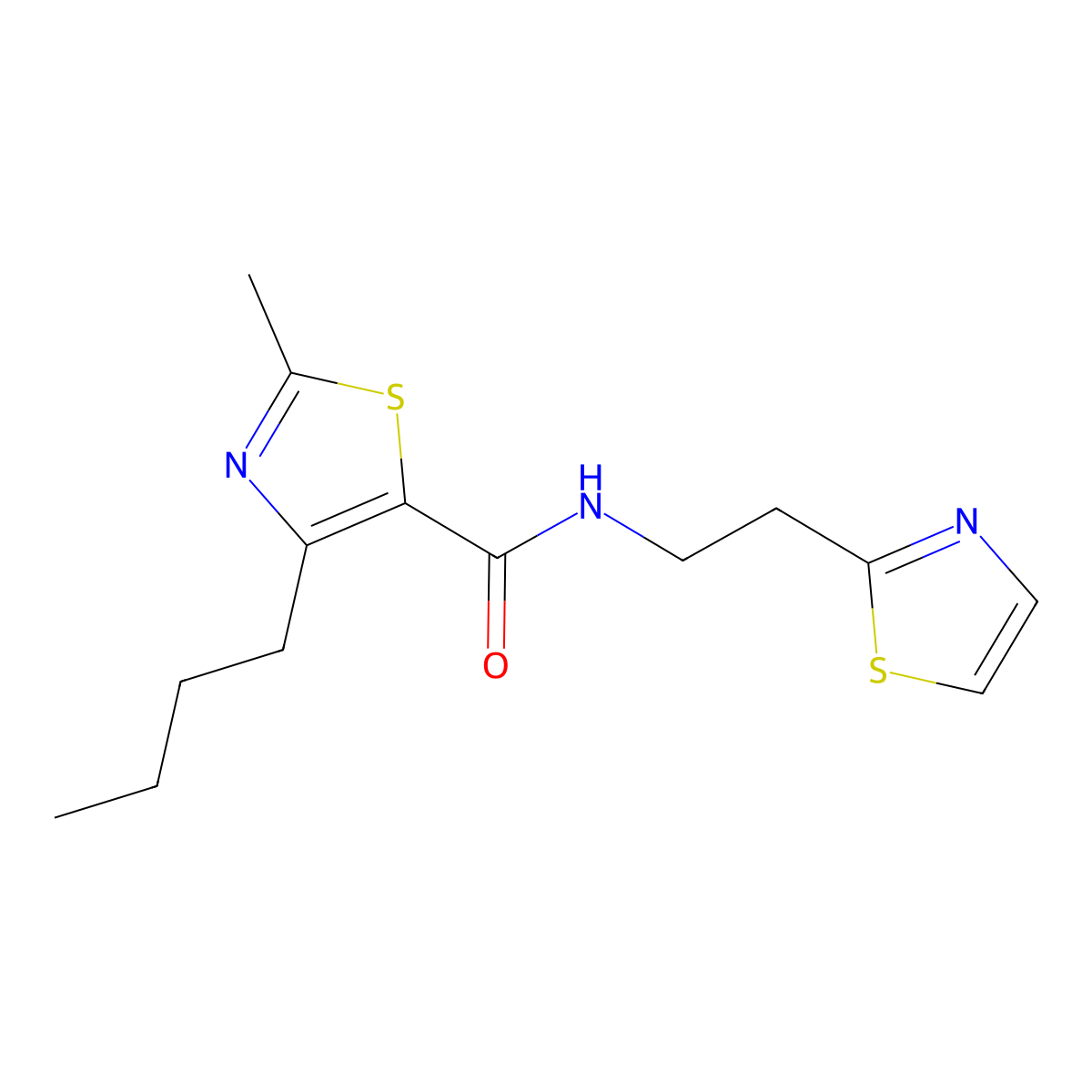 4-butyl-2-methyl-N-[2-(1,3-thiazol-2-yl)ethyl]-1,3-thiazole-5-carboxamide molecular structure, CAS 1374535-68-8