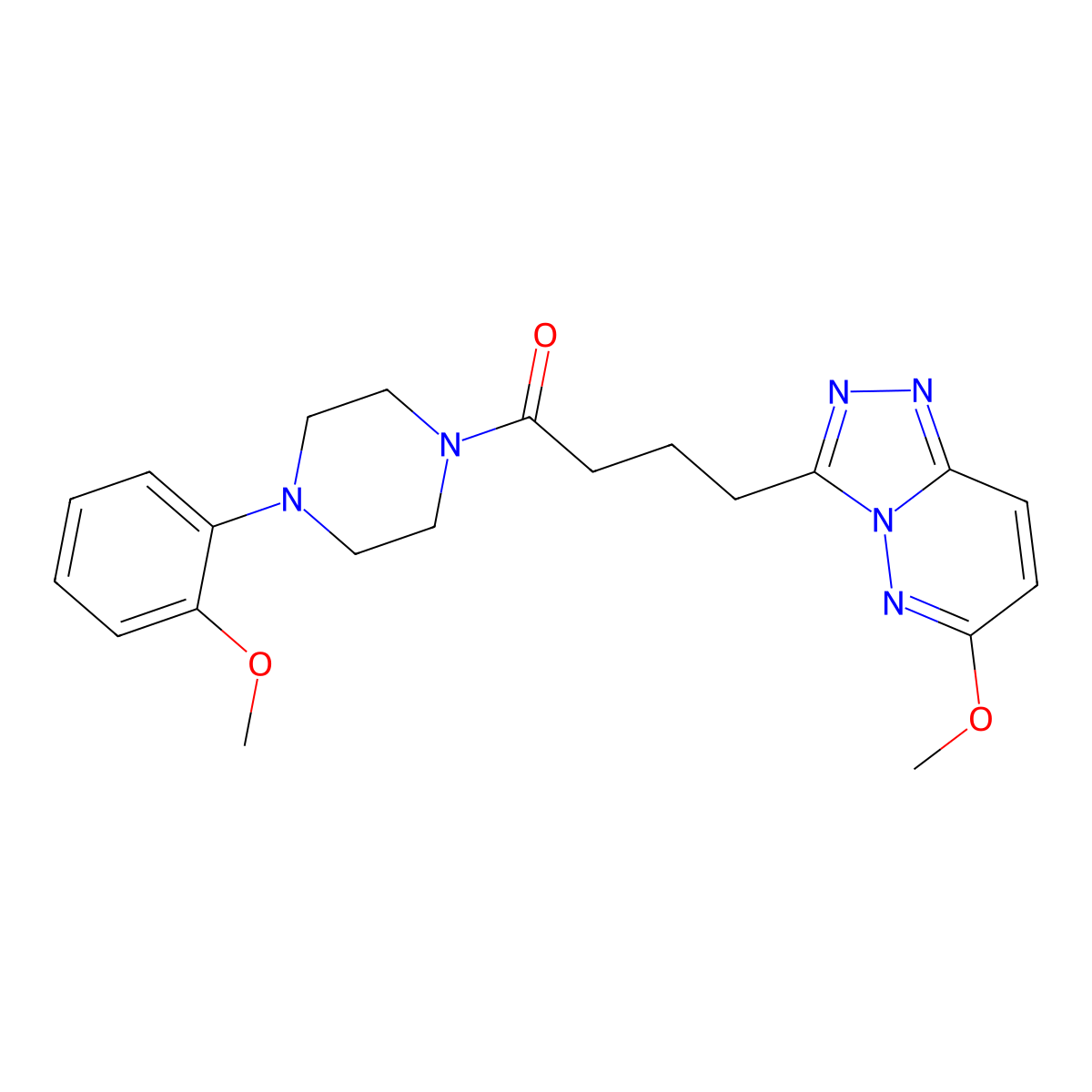 1-[4-(2-Methoxyphenyl)piperazin-1-yl]-4-(6-methoxy[1,2,4]triazolo[4,3-b]pyridazin-3-yl)butan-1-one molecular structure, CAS 1374535-87-1