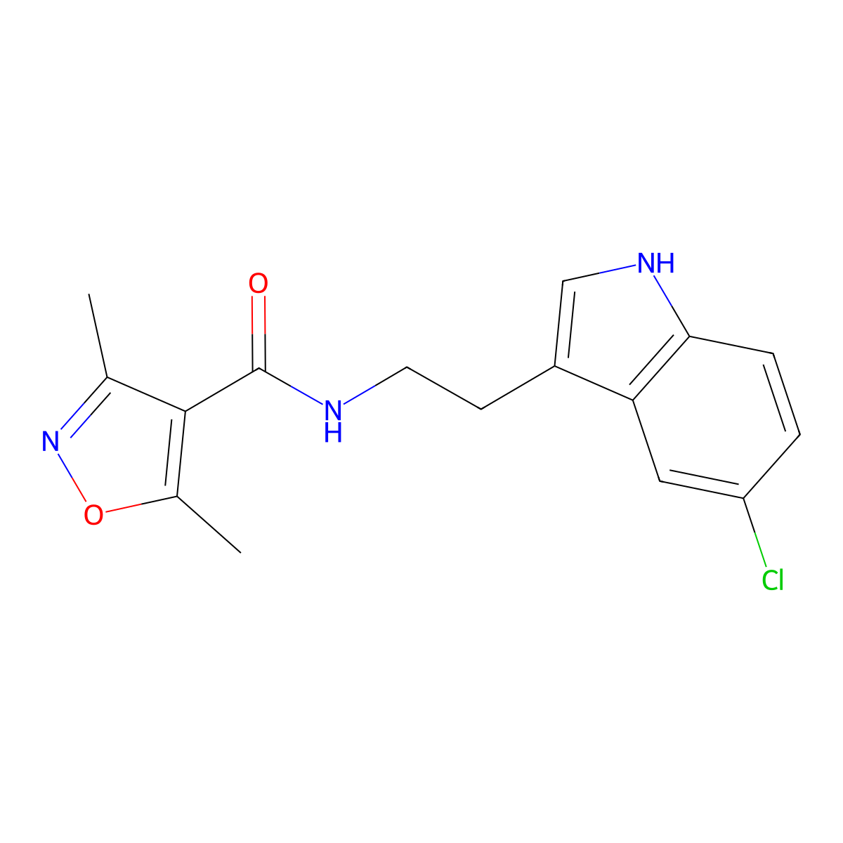 N-[2-(5-chloro-1H-indol-3-yl)ethyl]-3,5-dimethyl-1,2-oxazole-4-carboxamide molecular structure, CAS 1374535-90-6