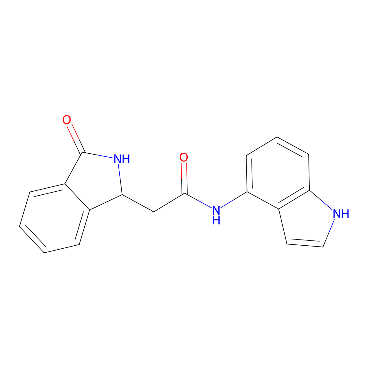 N-(1H-indol-4-yl)-2-(3-oxo-2,3-dihydro-1H-isoindol-1-yl)acetamide molecular structure, CAS 1374536-14-7