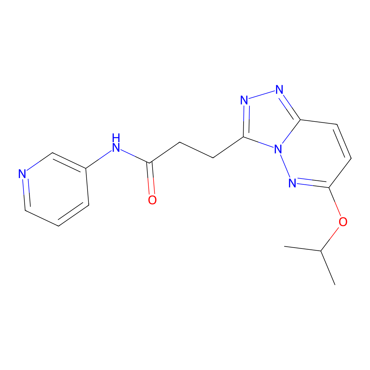3-(6-isopropoxy-[1,2,4]triazolo[4,3-b]pyridazin-3-yl)-N-(pyridin-3-yl)propanamide molecular structure, CAS 1374536-82-9