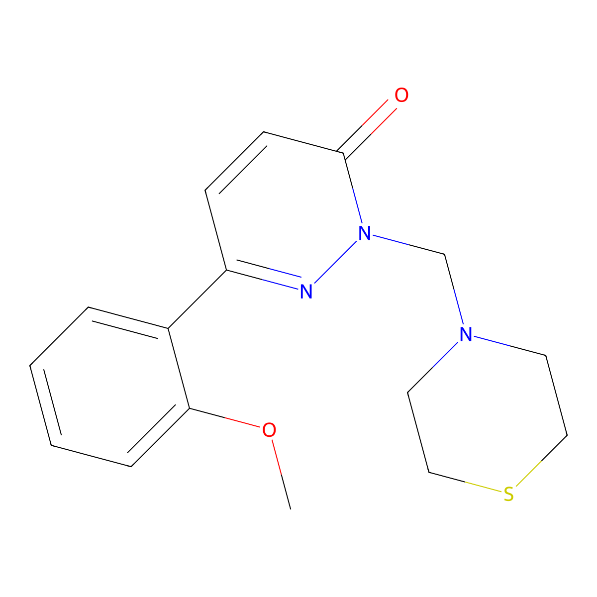 6-(2-methoxyphenyl)-2-(thiomorpholin-4-ylmethyl)pyridazin-3(2H)-one molecular structure, CAS 1374536-96-5
