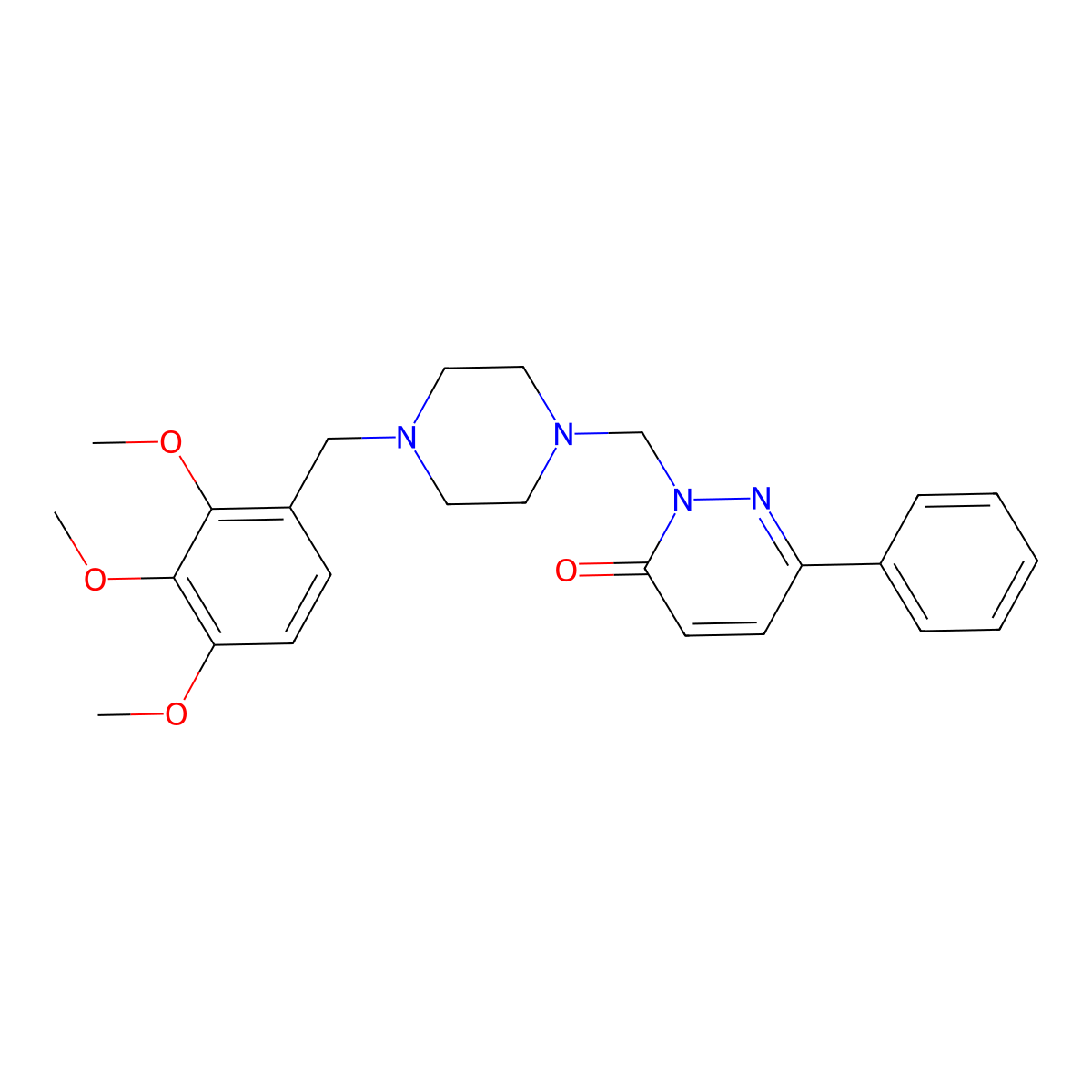 6-phenyl-2-{[4-(2,3,4-trimethoxybenzyl)piperazin-1-yl]methyl}pyridazin-3(2H)-one molecular structure, CAS 1374537-05-9