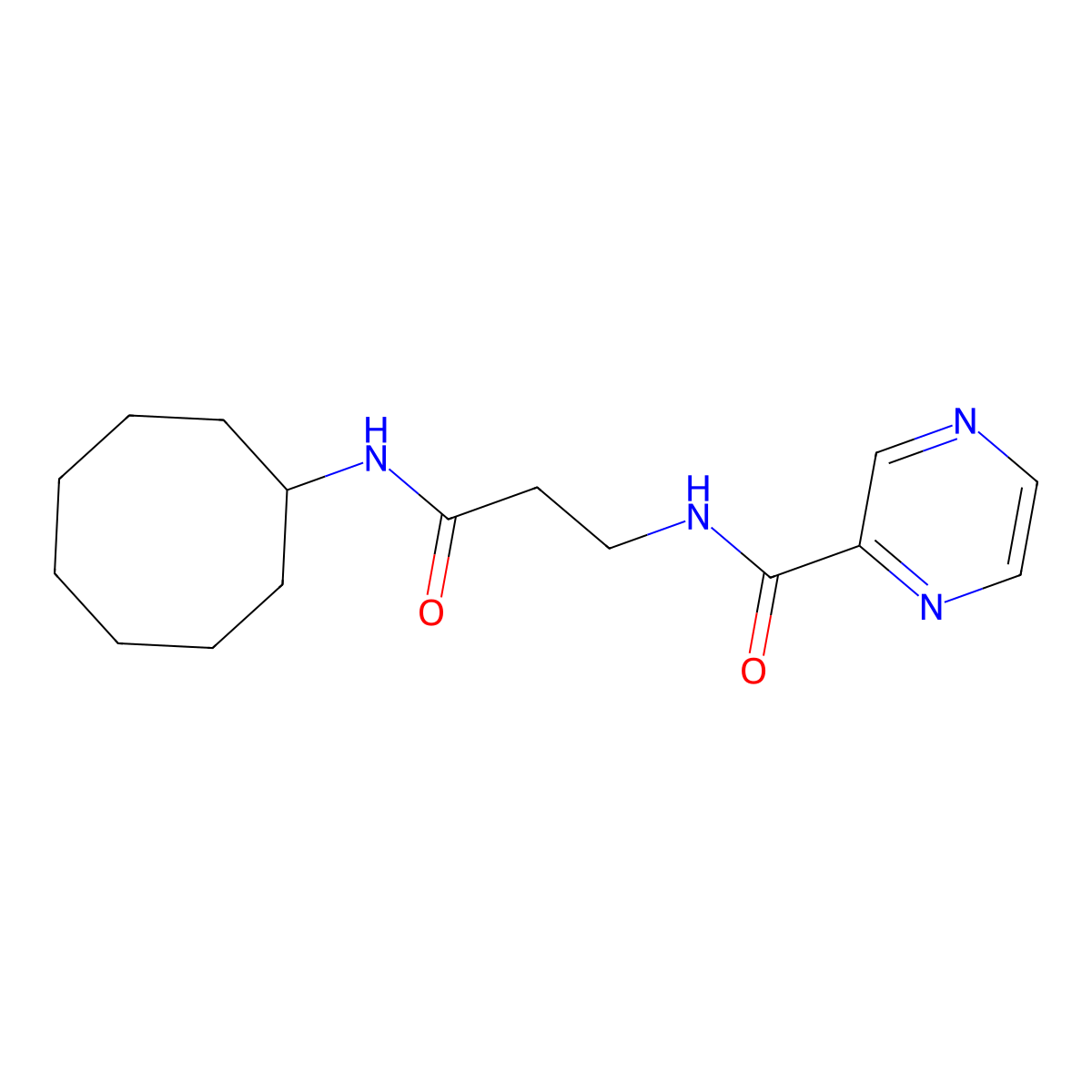 N-[3-(cyclooctylamino)-3-oxopropyl]-2-pyrazinecarboxamide molecular structure, CAS 1374537-07-1