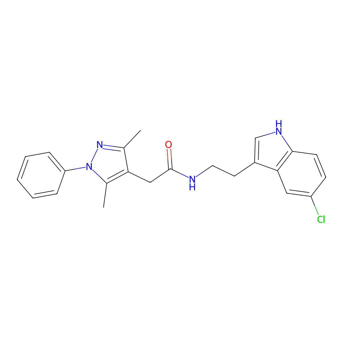 N-[2-(5-chloro-1H-indol-3-yl)ethyl]-2-(3,5-dimethyl-1-phenyl-1H-pyrazol-4-yl)acetamide molecular structure, CAS 1374537-20-8