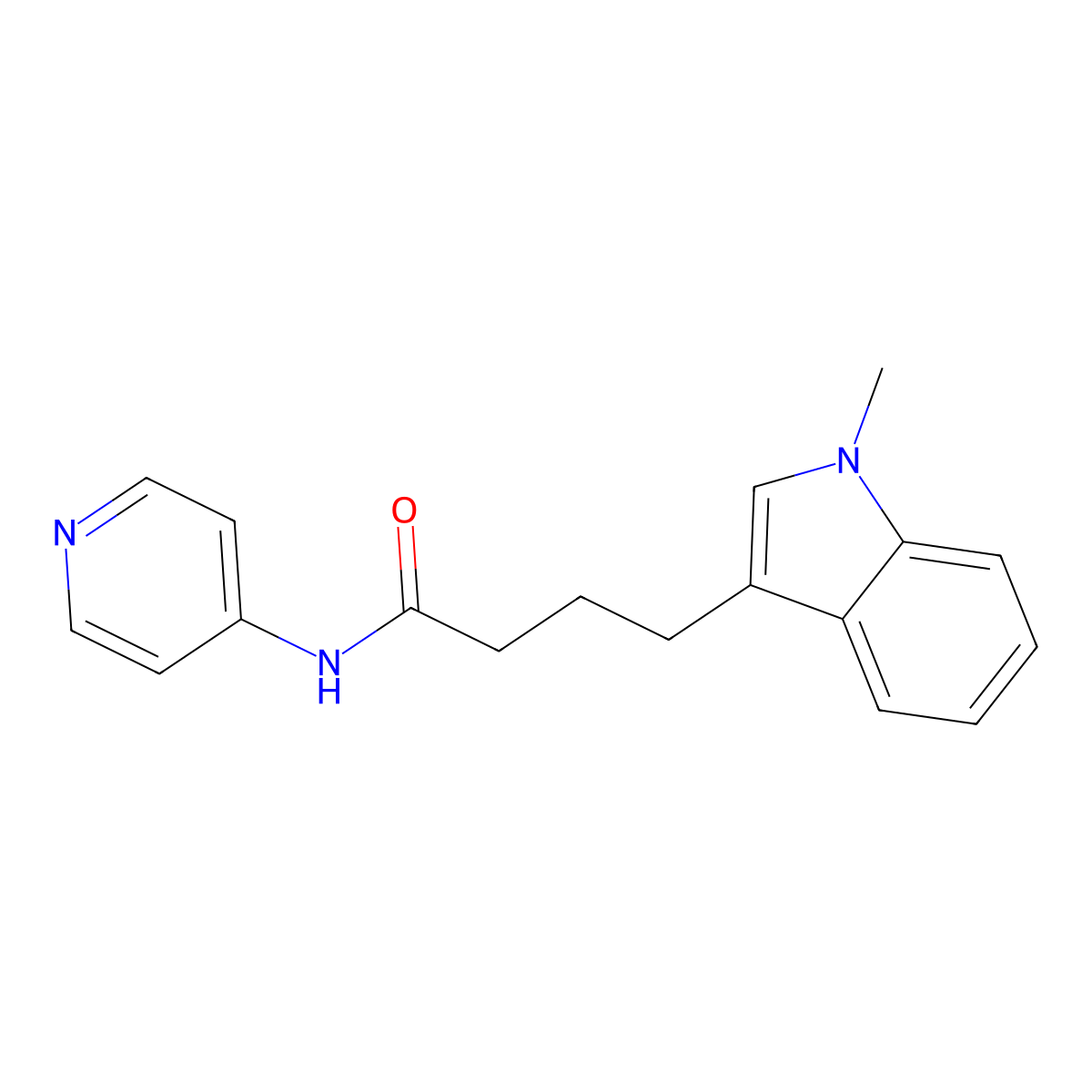 4-(1-methyl-1H-indol-3-yl)-N-(pyridin-4-yl)butanamide molecular structure, CAS 1374537-31-1