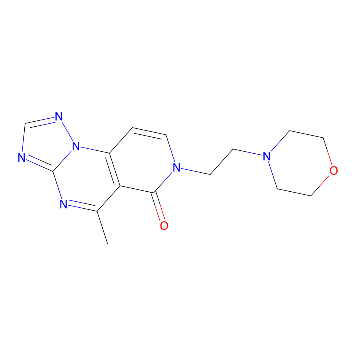 5-methyl-7-(2-morpholinoethyl)pyrido[3,4-e][1,2,4]triazolo[1,5-a]pyrimidin-6(7H)-one molecular structure, CAS 1374537-34-4