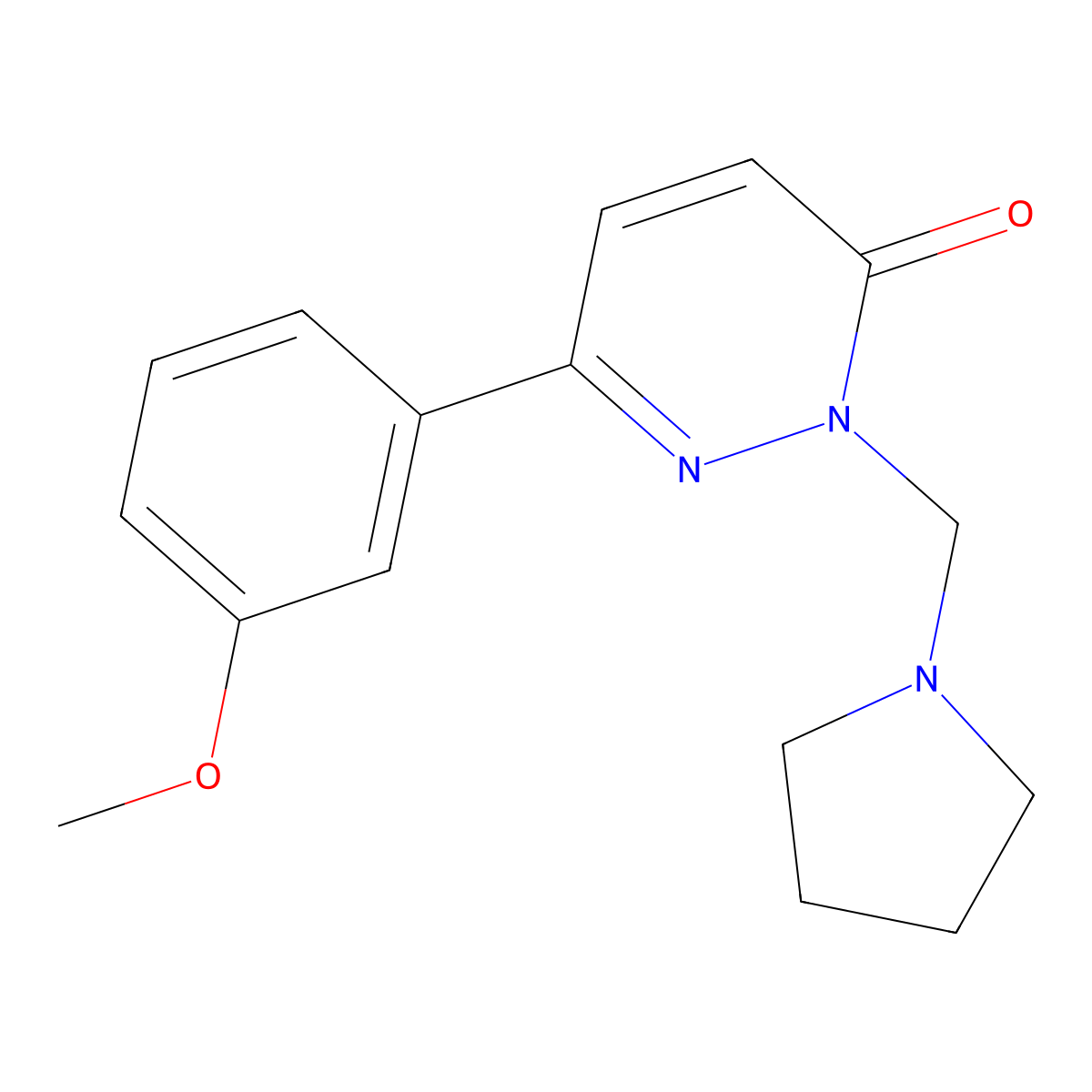 6-(3-methoxyphenyl)-2-(pyrrolidin-1-ylmethyl)pyridazin-3(2H)-one molecular structure, CAS 1374537-42-4