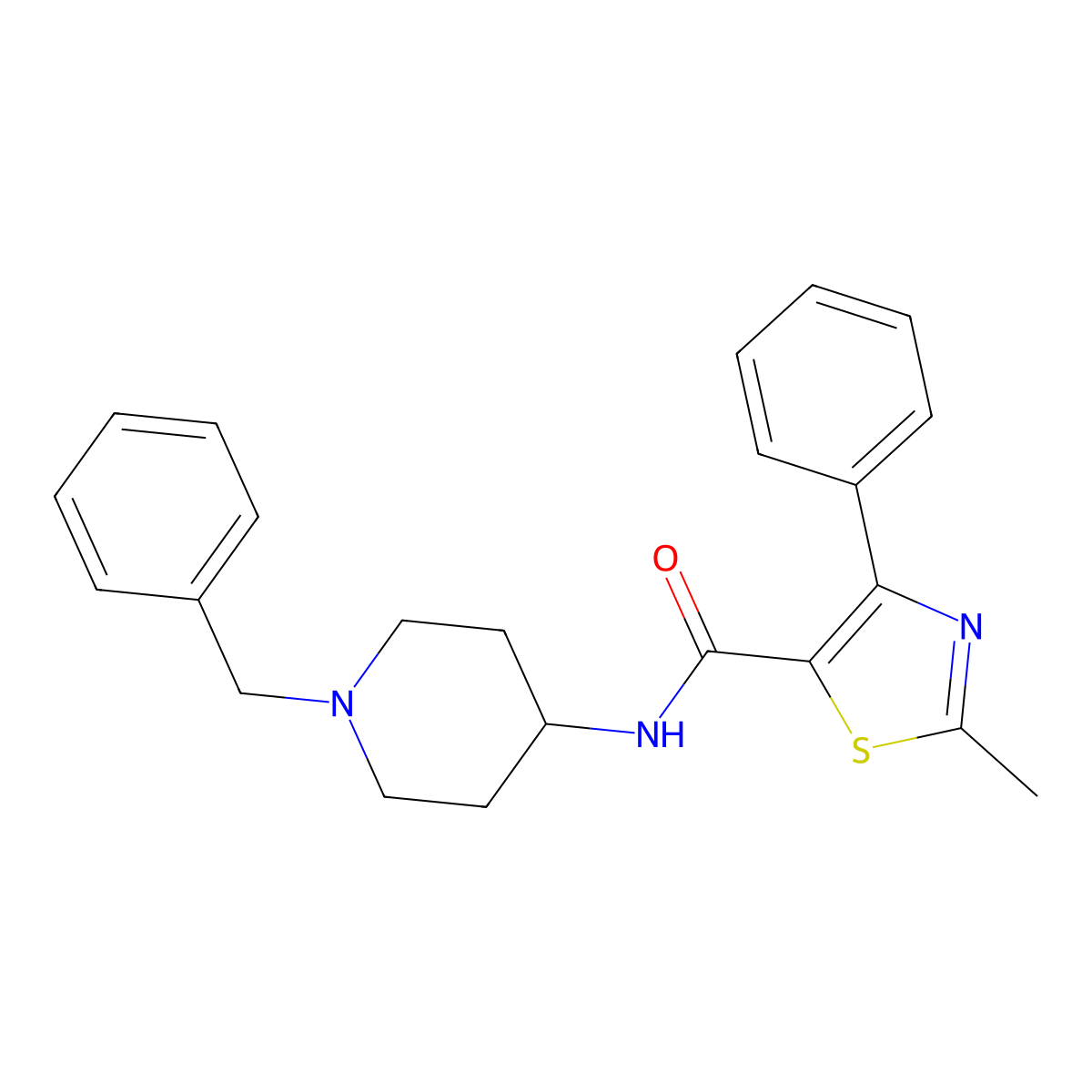 N-(1-benzylpiperidin-4-yl)-2-methyl-4-phenyl-1,3-thiazole-5-carboxamide molecular structure, CAS 1374537-49-1