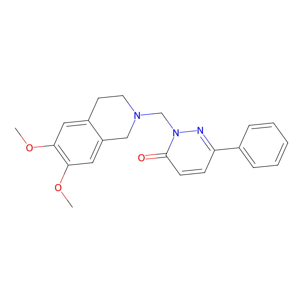 2-[(6,7-dimethoxy-3,4-dihydroisoquinolin-2(1H)-yl)methyl]-6-phenylpyridazin-3(2H)-one molecular structure, CAS 1374537-55-9