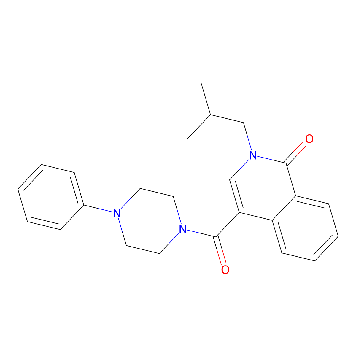 2-isobutyl-4-[(4-phenylpiperazino)carbonyl]-1(2H)-isoquinolinone molecular structure, CAS 1374537-64-0
