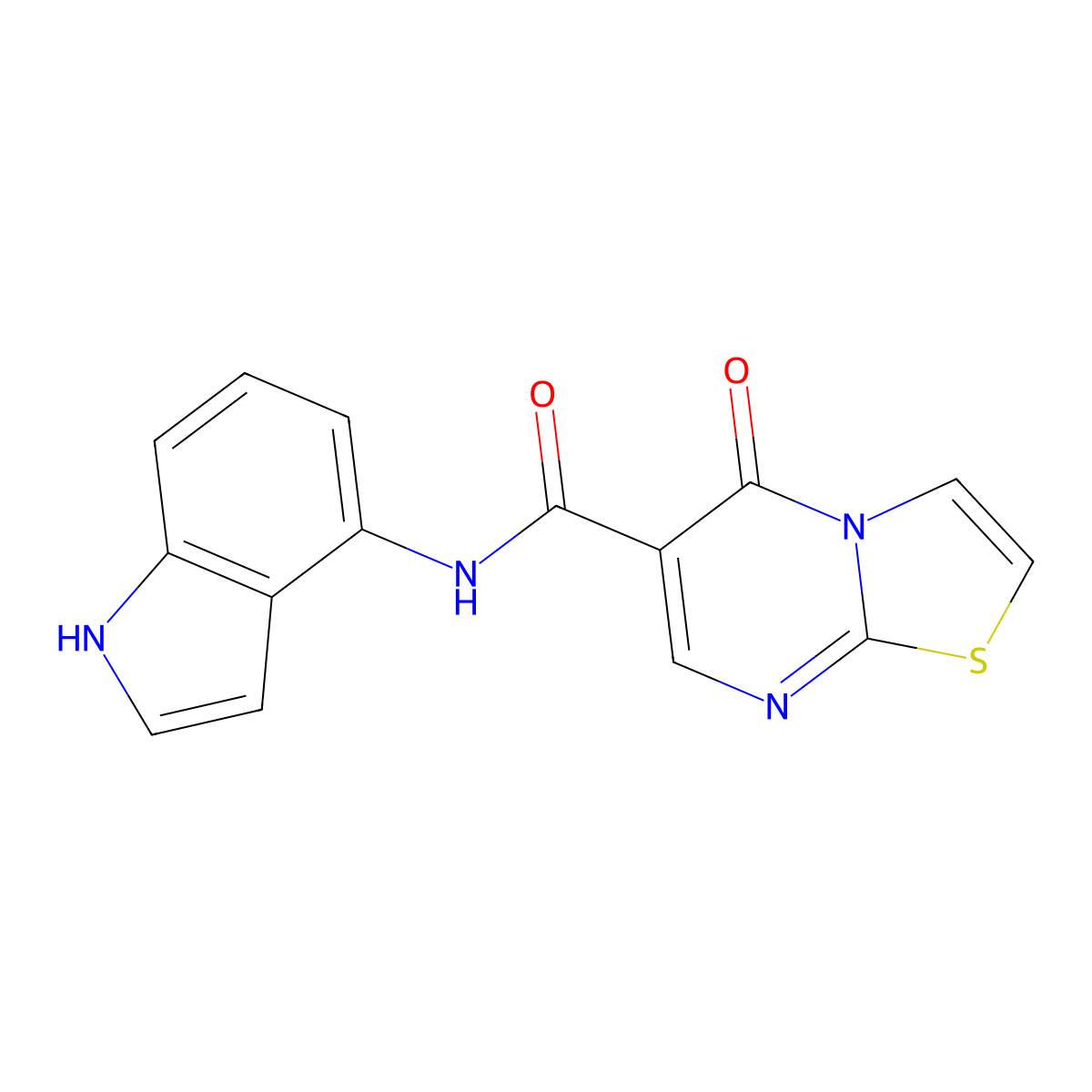 N-(1H-indol-4-yl)-5-oxo-5H-[1,3]thiazolo[3,2-a]pyrimidine-6-carboxamide molecular structure, CAS 1374537-68-4