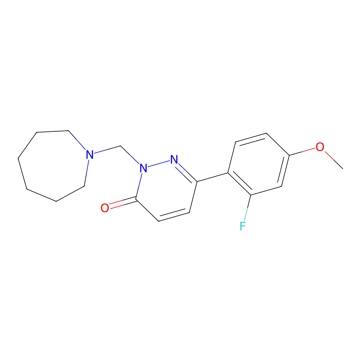 2-(azepan-1-ylmethyl)-6-(2-fluoro-4-methoxyphenyl)pyridazin-3(2H)-one molecular structure, CAS 1374537-77-5
