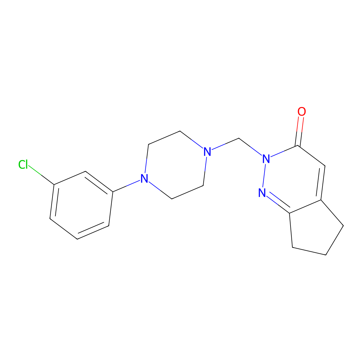 2-{[4-(3-chlorophenyl)piperazin-1-yl]methyl}-2,5,6,7-tetrahydro-3H-cyclopenta[c]pyridazin-3-one molecular structure, CAS 1374537-81-1