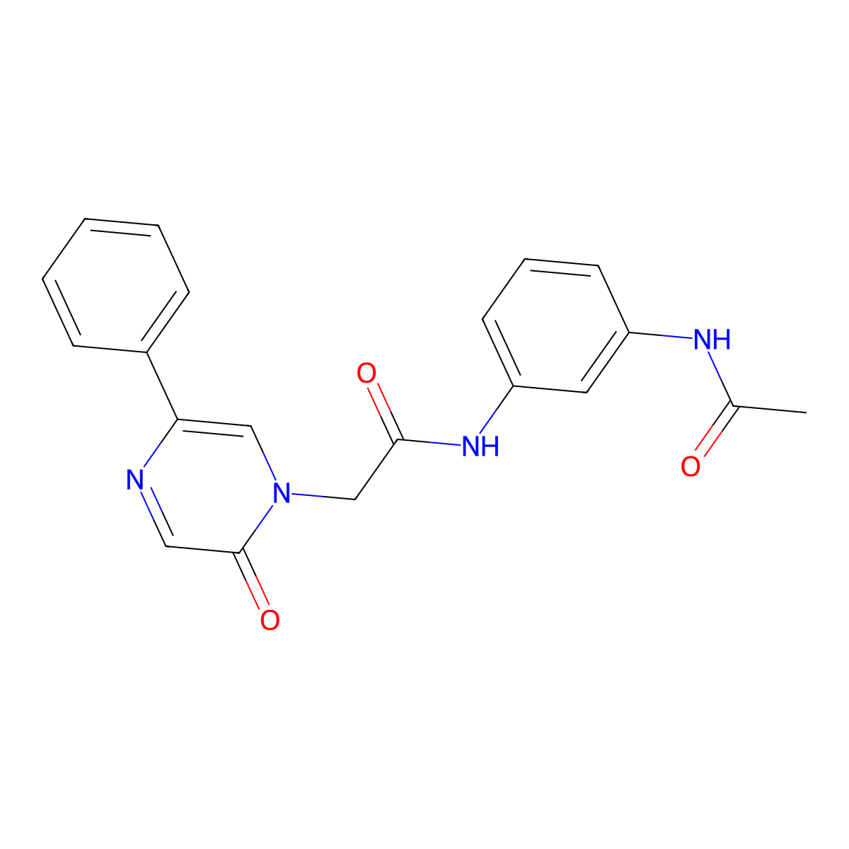 N-[3-(acetylamino)phenyl]-2-(2-oxo-5-phenylpyrazin-1(2H)-yl)acetamide molecular structure, CAS 1374537-82-2