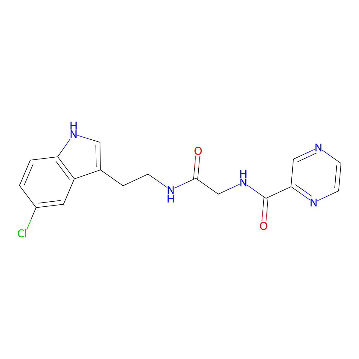 N-(2-{[2-(5-chloro-1H-indol-3-yl)ethyl]amino}-2-oxoethyl)-2-pyrazinecarboxamide molecular structure, CAS 1374537-98-0