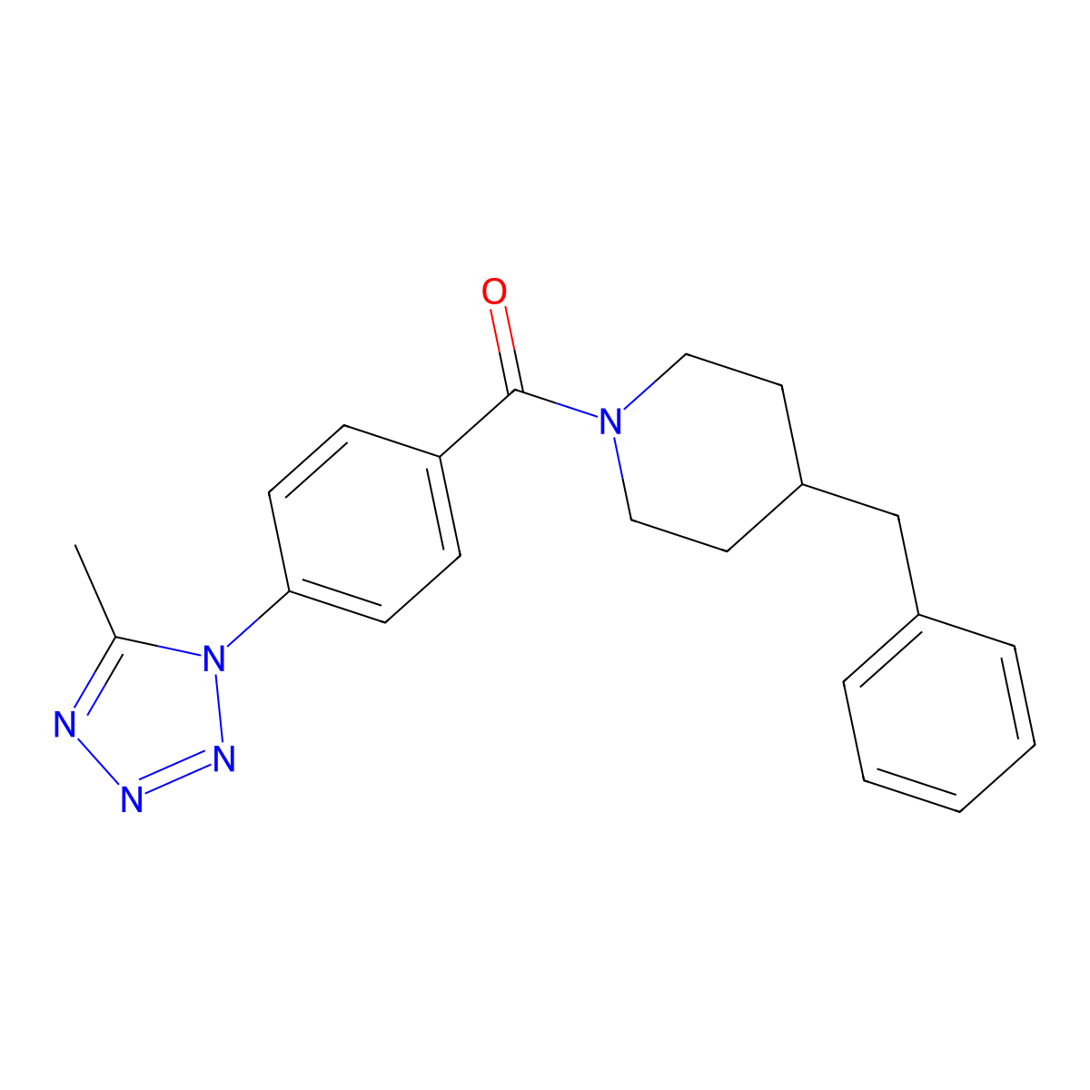 (4-benzylpiperidin-1-yl)[4-(5-methyl-1H-tetrazol-1-yl)phenyl]methanone molecular structure, CAS 1374538-04-1