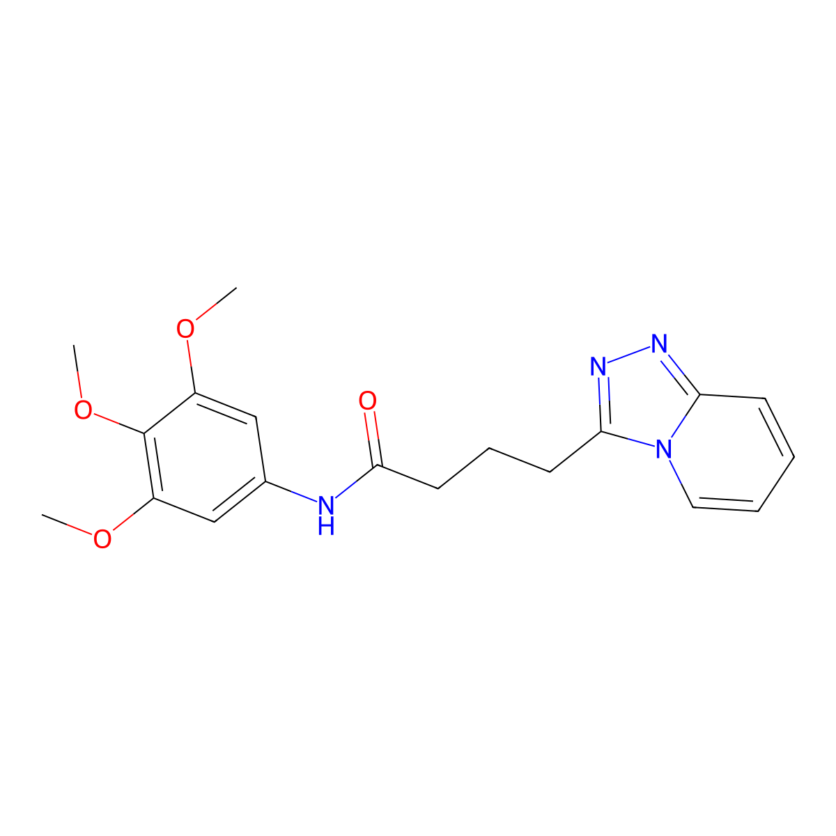 4-([1,2,4]triazolo[4,3-a]pyridin-3-yl)-N-(3,4,5-trimethoxyphenyl)butanamide molecular structure, CAS 1374538-10-9