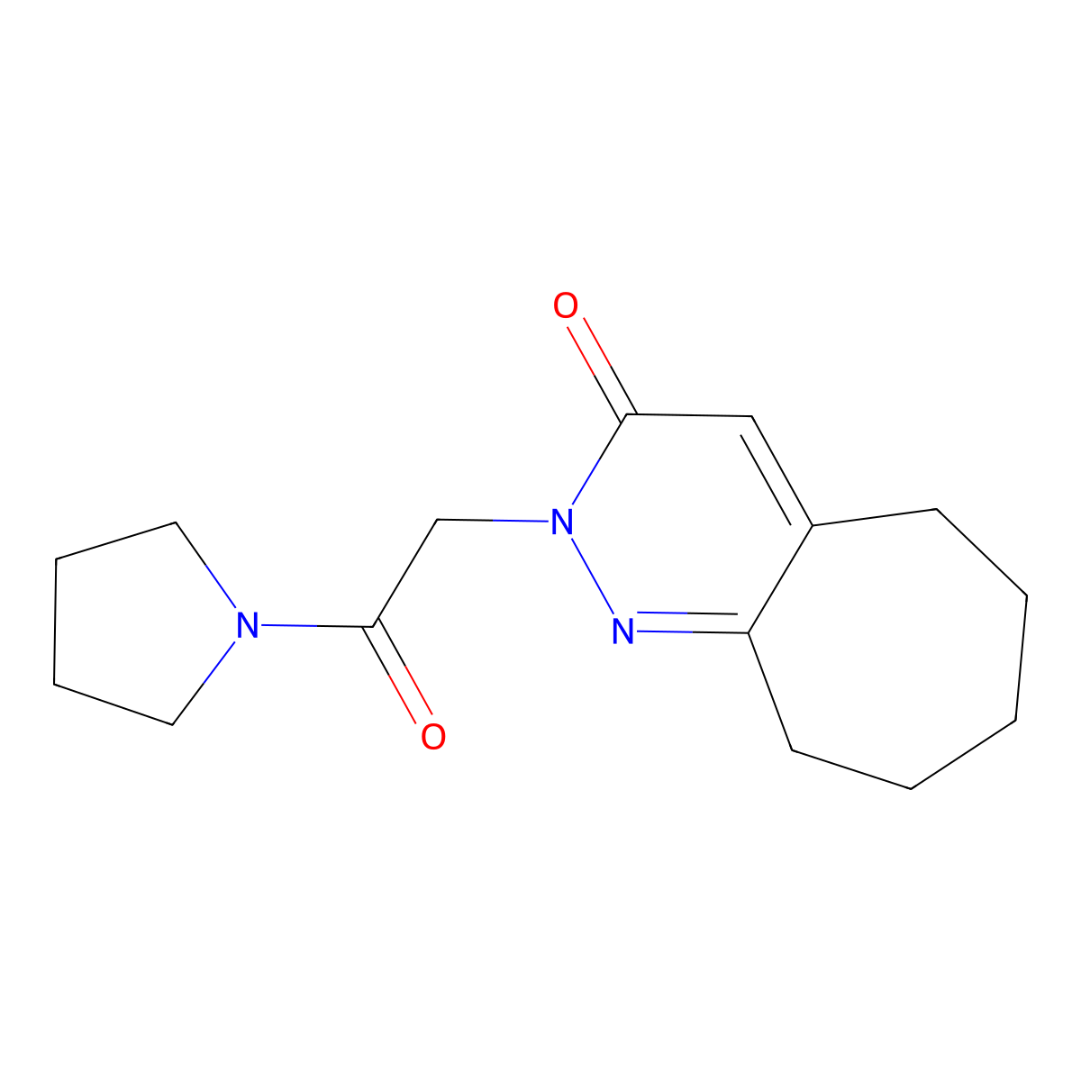2-[2-oxo-2-(1-pyrrolidinyl)ethyl]-2,5,6,7,8,9-hexahydro-3H-cyclohepta[c]pyridazin-3-one molecular structure, CAS 1374538-28-9