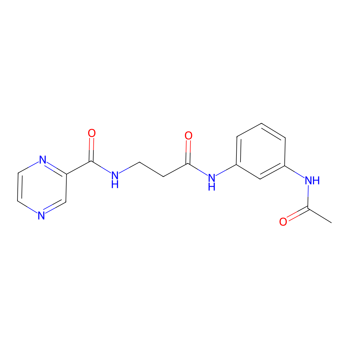 N-(3-{[3-(acetylamino)phenyl]amino}-3-oxopropyl)pyrazine-2-carboxamide molecular structure, CAS 1374538-38-1