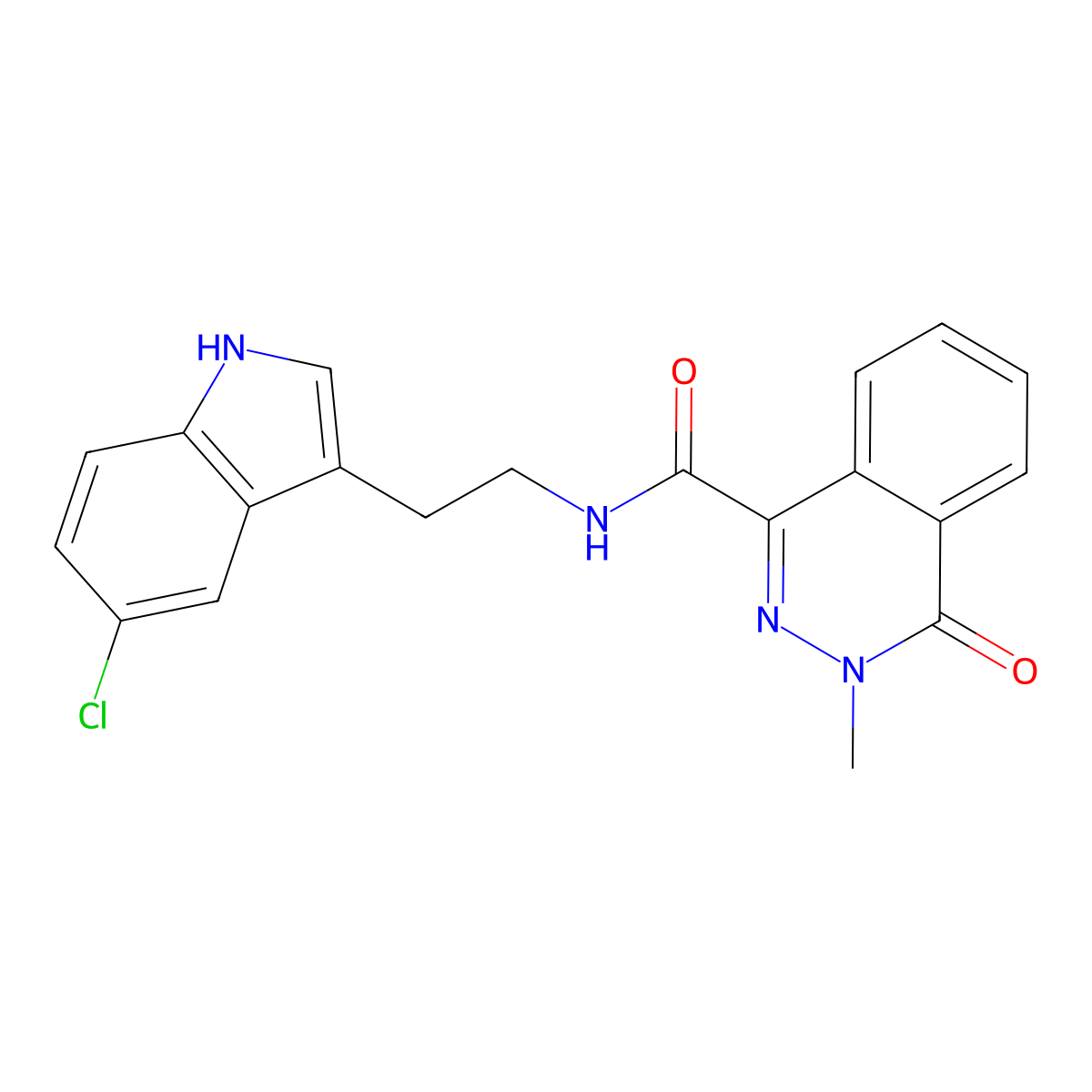 N-[2-(5-chloro-1H-indol-3-yl)ethyl]-3-methyl-4-oxo-3,4-dihydro-1-phthalazinecarboxamide molecular structure, CAS 1374538-77-8