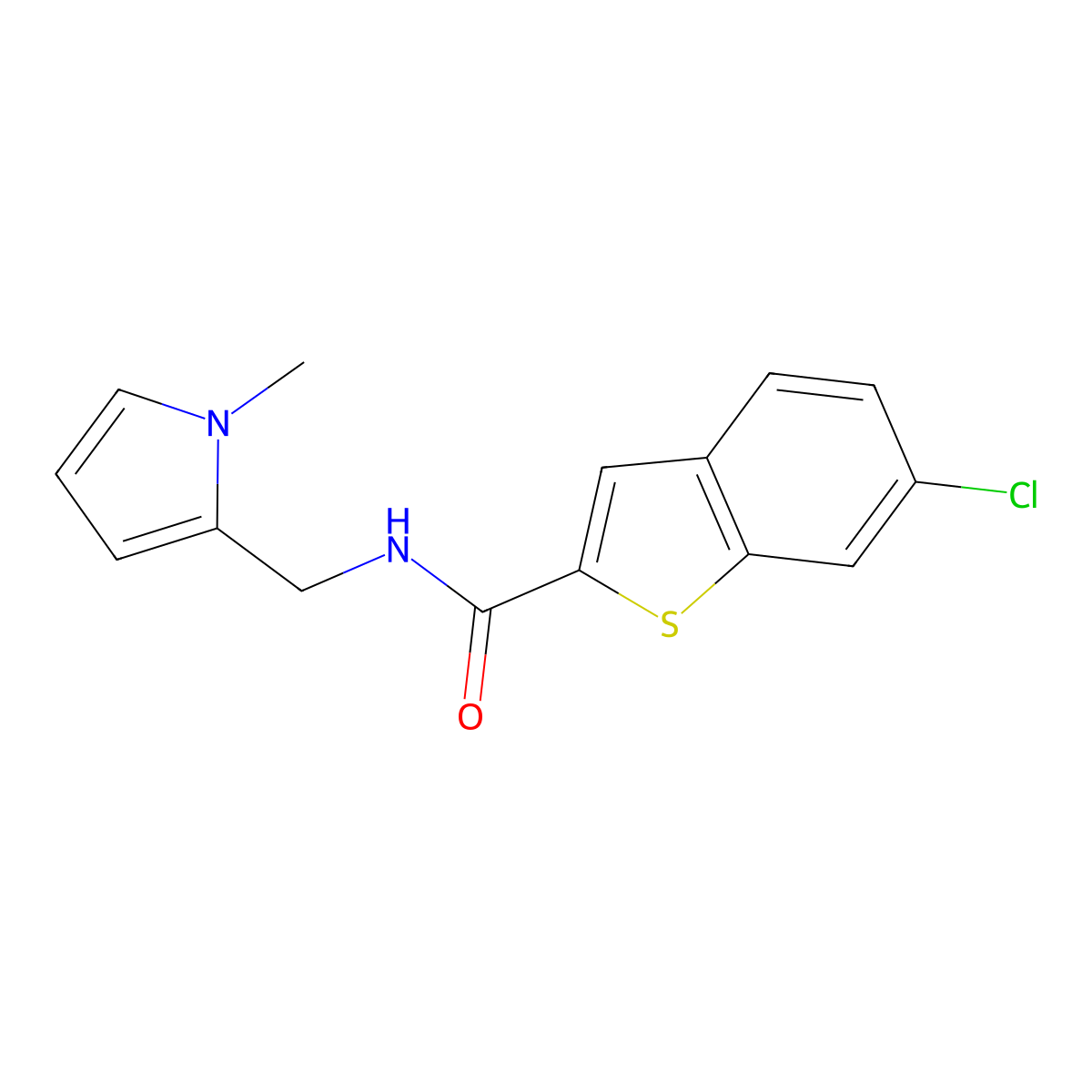 6-chloro-N-[(1-methyl-1H-pyrrol-2-yl)methyl]-1-benzothiophene-2-carboxamide molecular structure, CAS 1374538-78-9