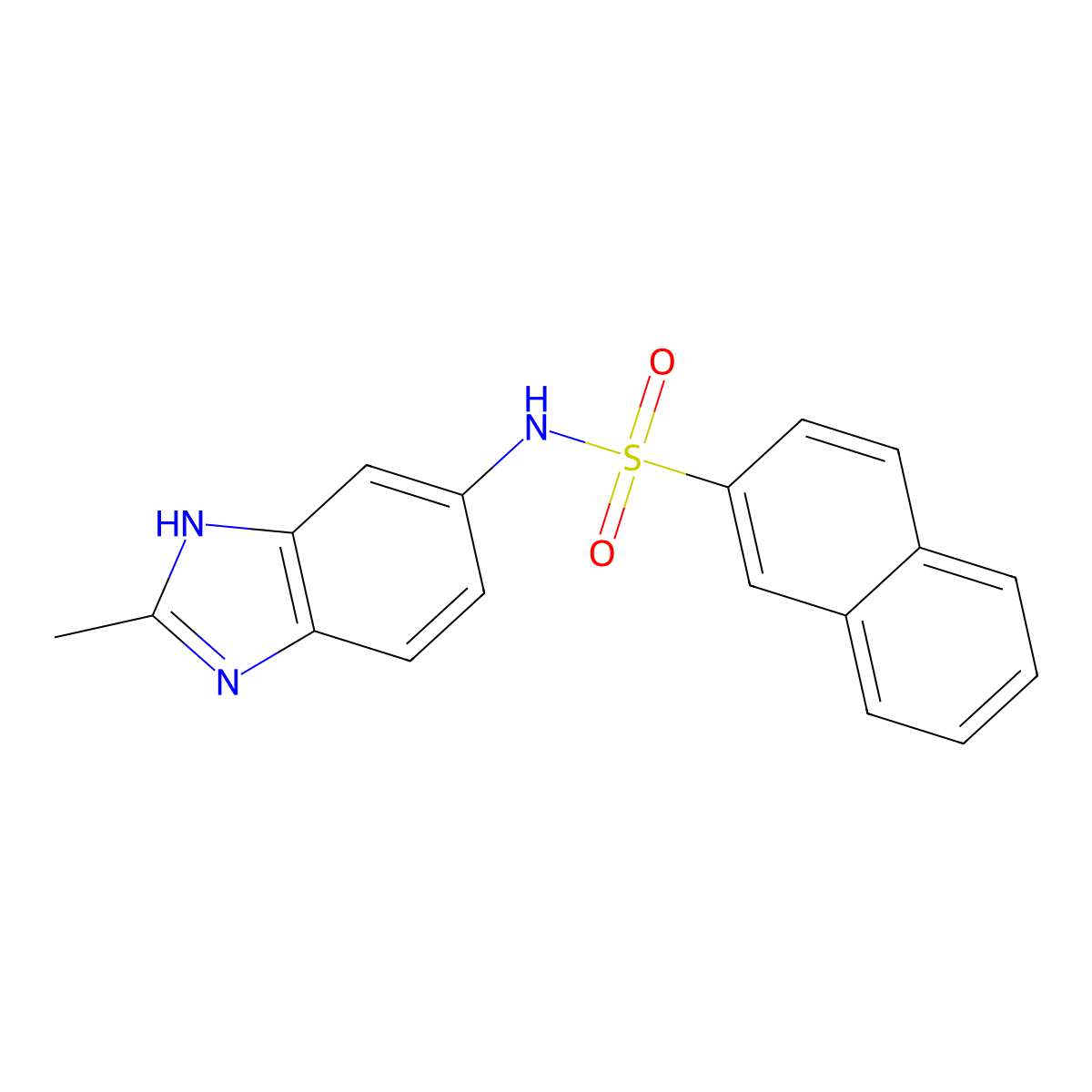 N-(2-methyl-1H-benzimidazol-5-yl)naphthalene-2-sulfonamide molecular structure, CAS 1374538-86-9