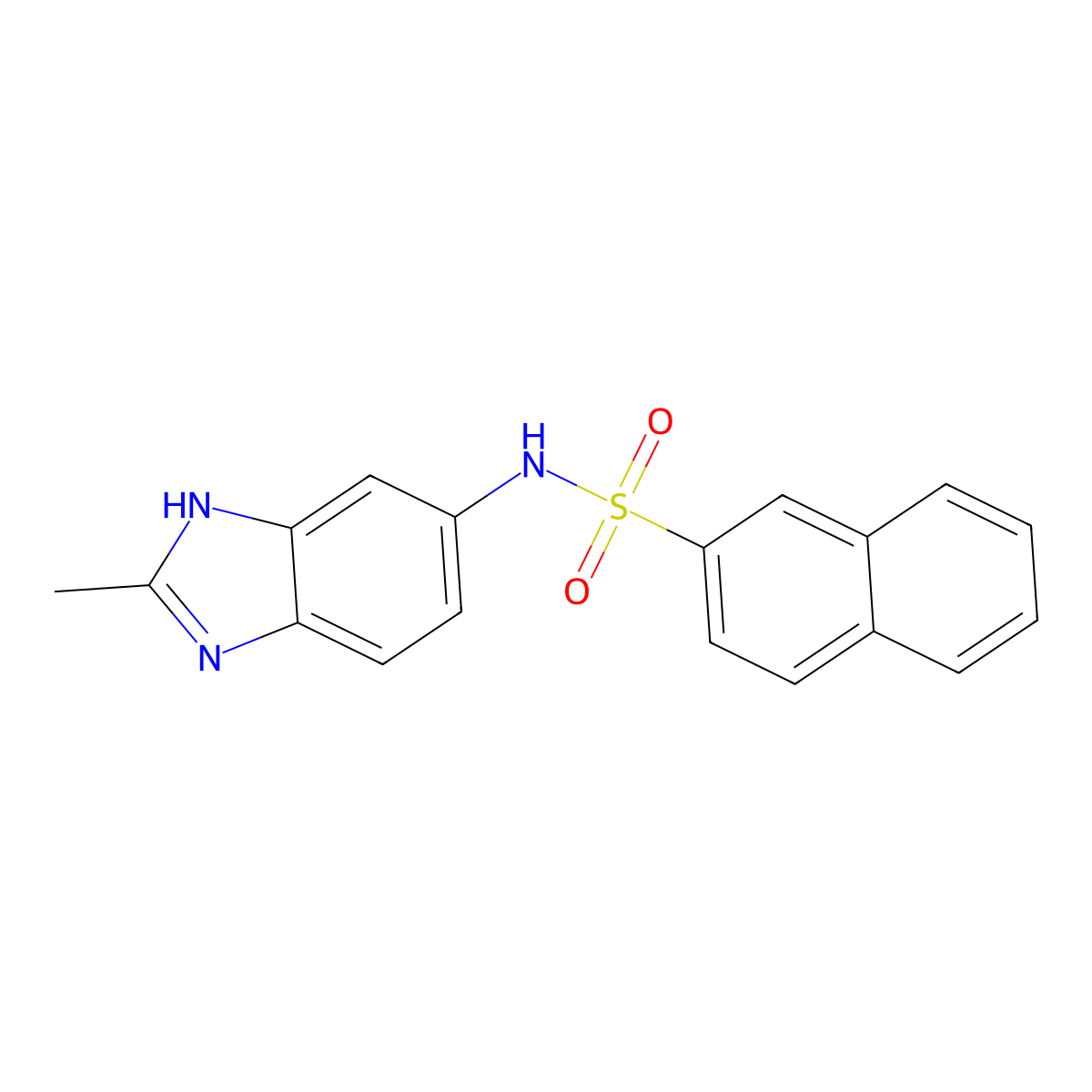 N-(2-methyl-1H-benzimidazol-5-yl)naphthalene-2-sulfonamide molecular structure, CAS 1374538-86-9