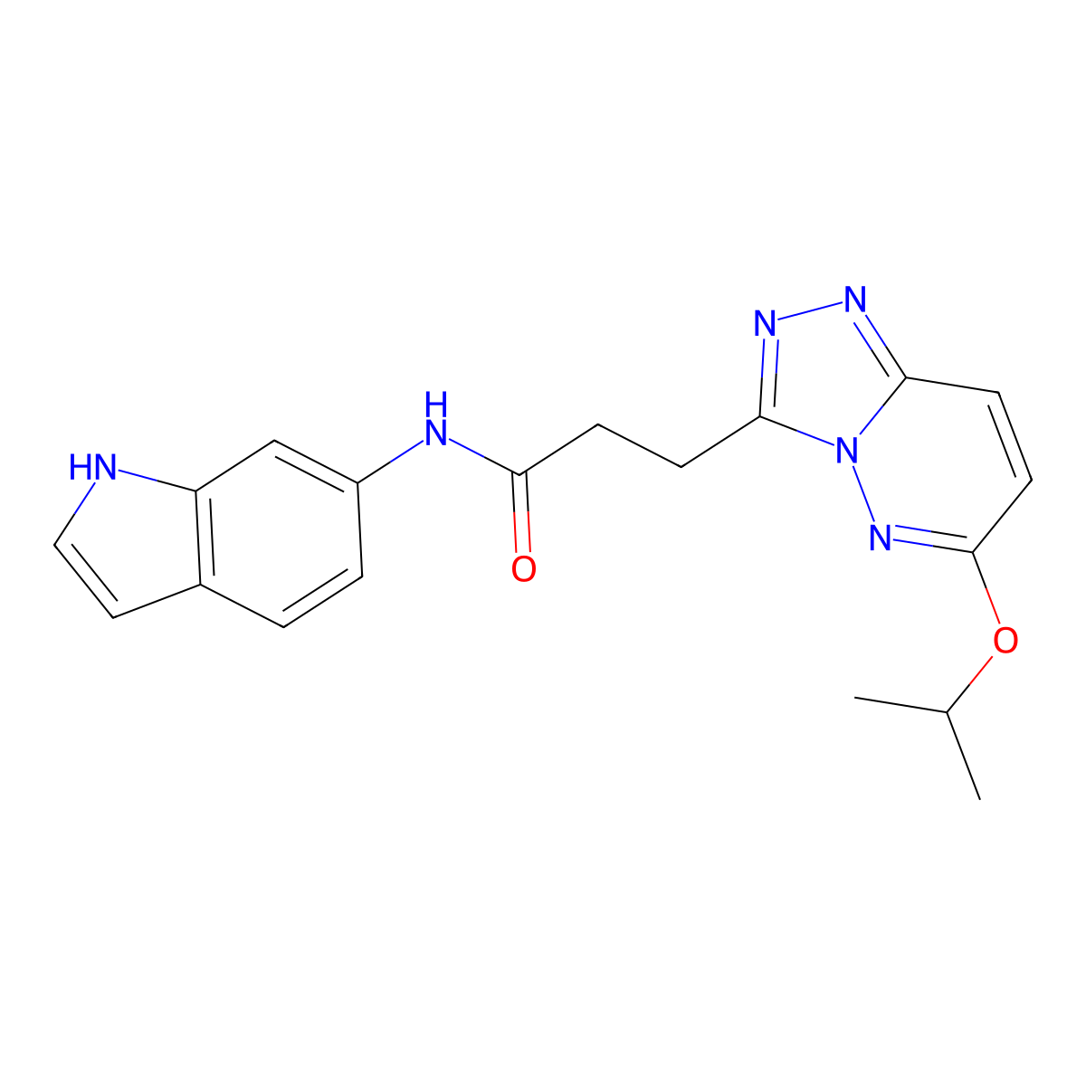 N-(1H-indol-6-yl)-3-(6-isopropoxy-[1,2,4]triazolo[4,3-b]pyridazin-3-yl)propanamide molecular structure, CAS 1374538-97-2