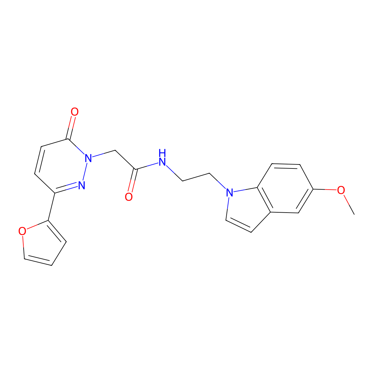 2-[3-(2-furyl)-6-oxo-1(6H)-pyridazinyl]-N-[2-(5-methoxy-1H-indol-1-yl)ethyl]acetamide molecular structure, CAS 1374539-11-3