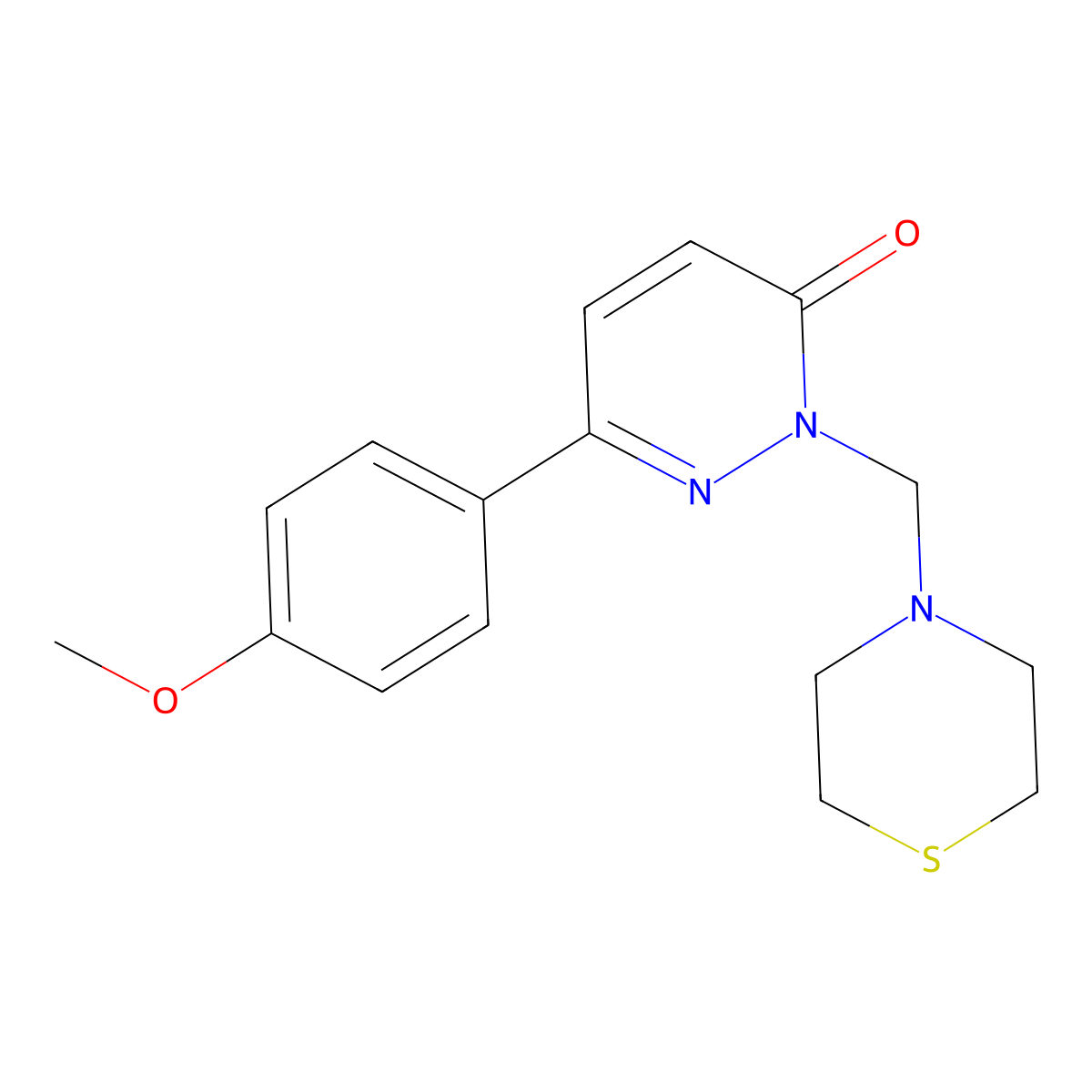 6-(4-methoxyphenyl)-2-(thiomorpholin-4-ylmethyl)pyridazin-3(2H)-one molecular structure, CAS 1374539-58-8