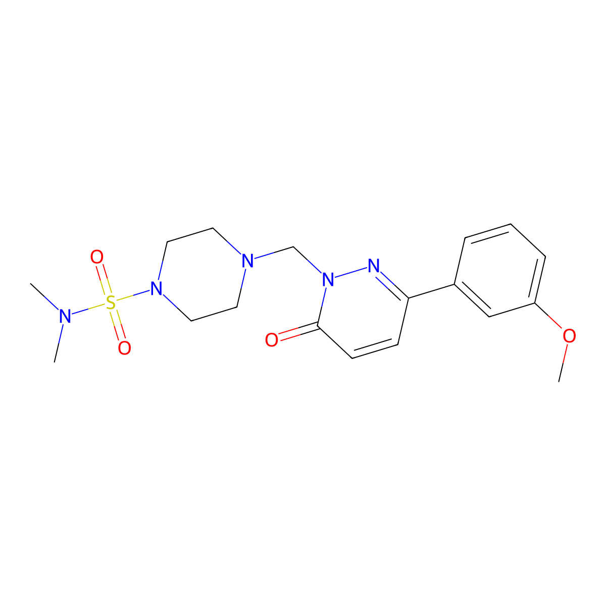 4-{[3-(3-methoxyphenyl)-6-oxopyridazin-1(6H)-yl]methyl}-N,N-dimethylpiperazine-1-sulfonamide molecular structure, CAS 1374539-67-9