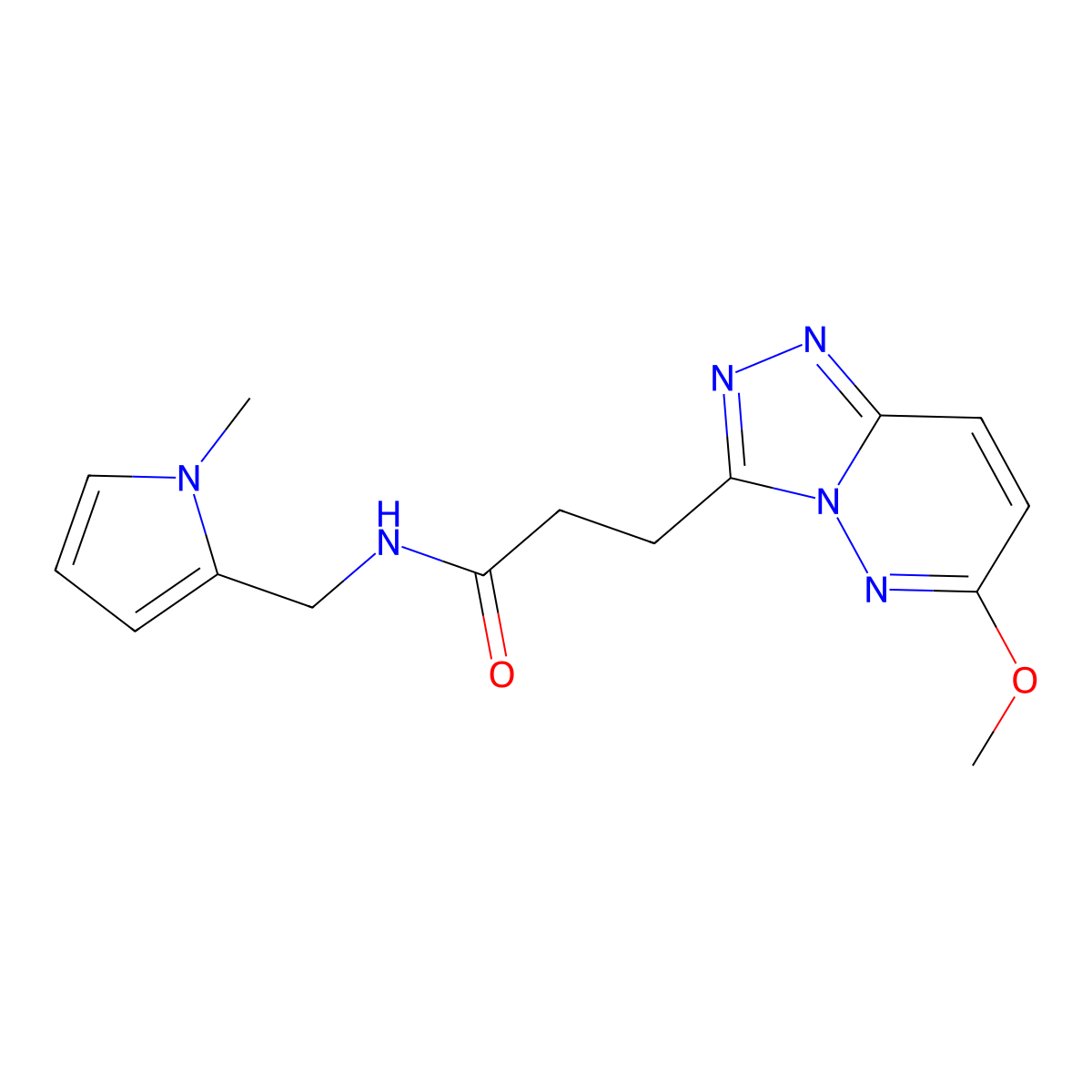 3-(6-methoxy[1,2,4]triazolo[4,3-b]pyridazin-3-yl)-N-[(1-methyl-1H-pyrrol-2-yl)methyl]propanamide molecular structure, CAS 1374539-87-3