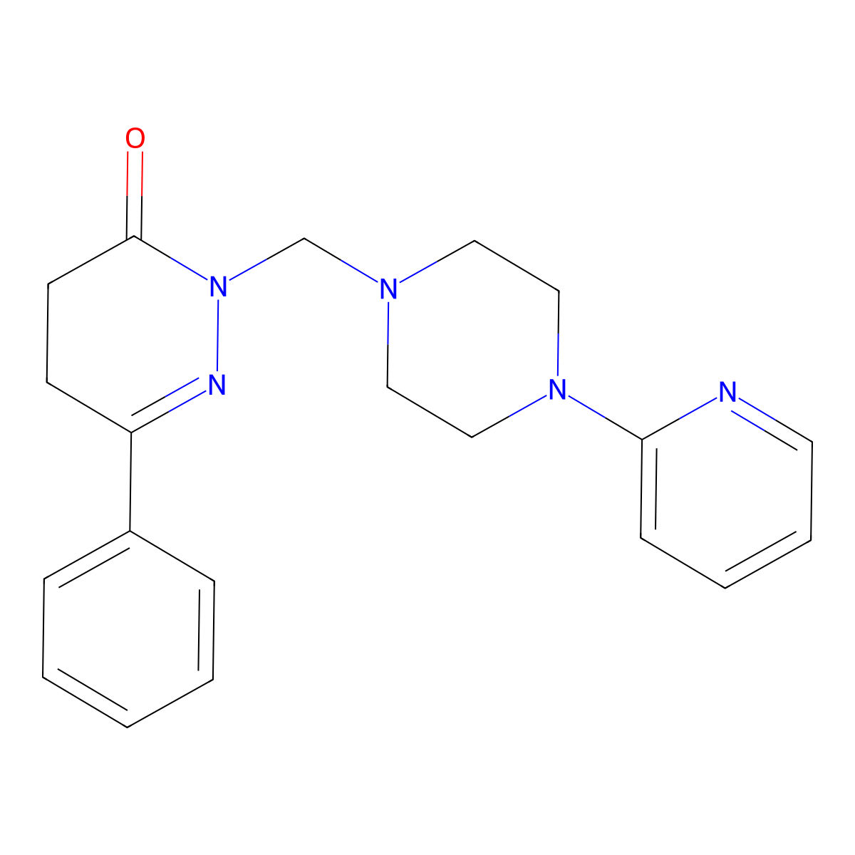 6-phenyl-2-{[4-(pyridin-2-yl)piperazin-1-yl]methyl}-4,5-dihydropyridazin-3(2H)-one molecular structure, CAS 1374539-94-2