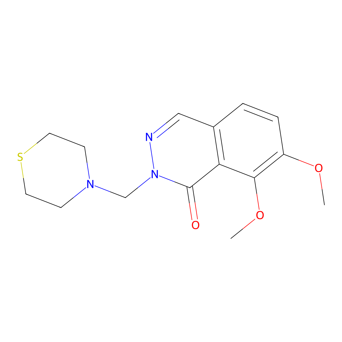 7,8-dimethoxy-2-(thiomorpholin-4-ylmethyl)phthalazin-1(2H)-one molecular structure, CAS 1374539-96-4