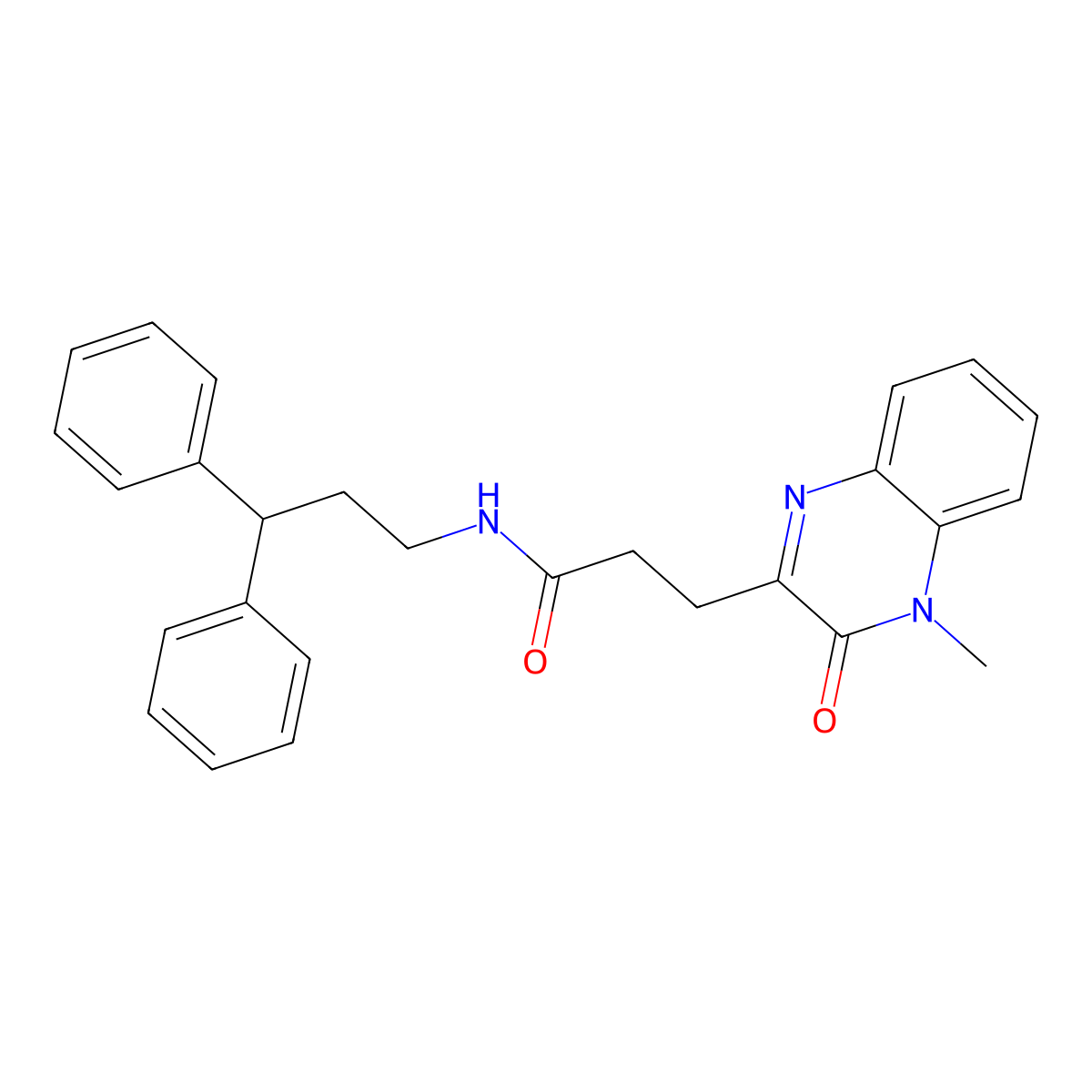N-(3,3-diphenylpropyl)-3-(4-methyl-3-oxo-3,4-dihydroquinoxalin-2-yl)propanamide molecular structure, CAS 1374540-01-8