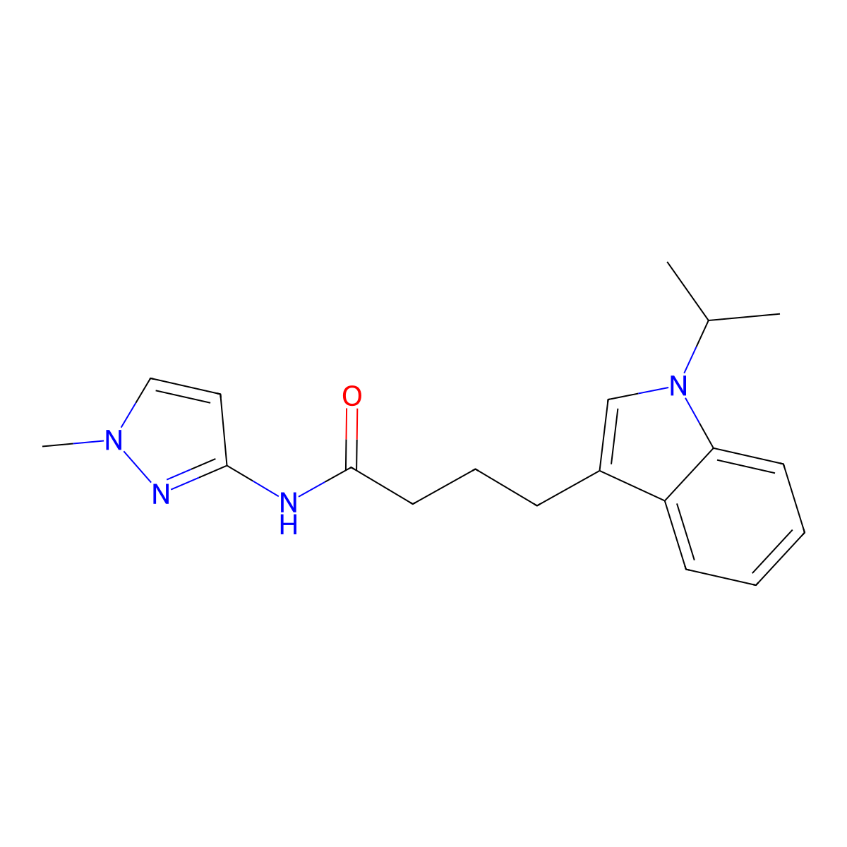 N-(1-methyl-1H-pyrazol-3-yl)-4-[1-(propan-2-yl)-1H-indol-3-yl]butanamide molecular structure, CAS 1374540-09-6