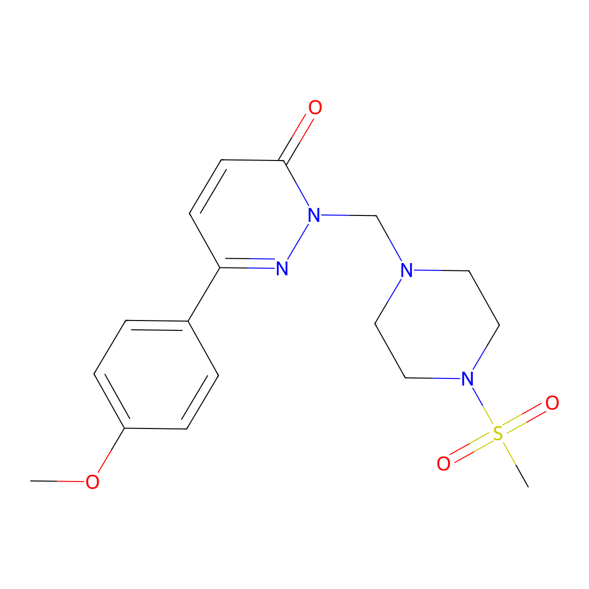 6-(4-methoxyphenyl)-2-{[4-(methylsulfonyl)piperazin-1-yl]methyl}pyridazin-3(2H)-one molecular structure, CAS 1374540-13-2