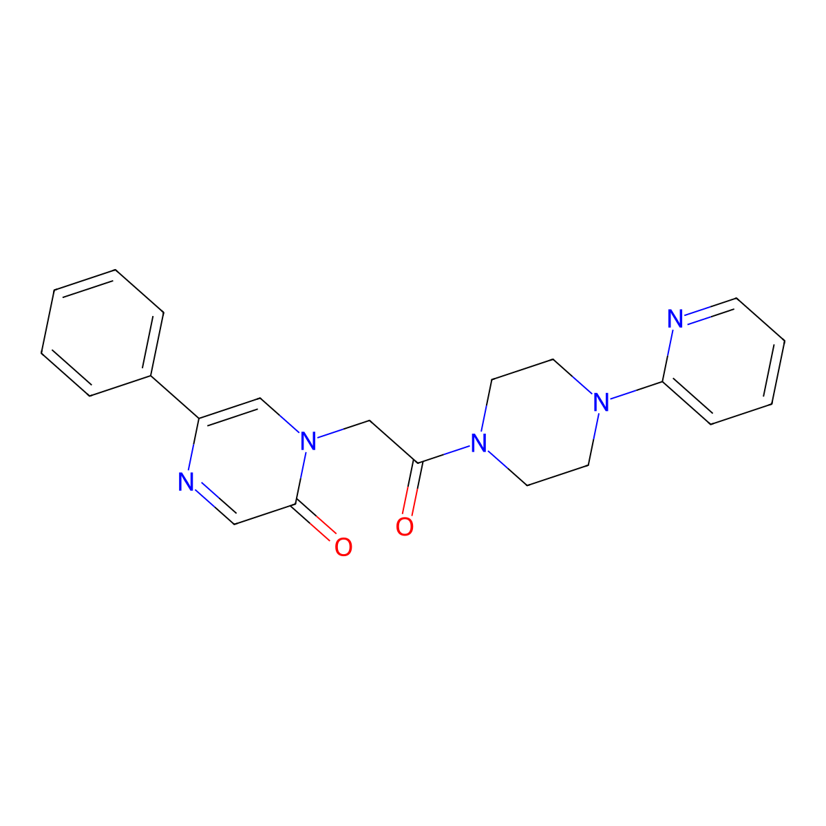 1-{2-oxo-2-[4-(pyridin-2-yl)piperazin-1-yl]ethyl}-5-phenylpyrazin-2(1H)-one molecular structure, CAS 1374540-17-6