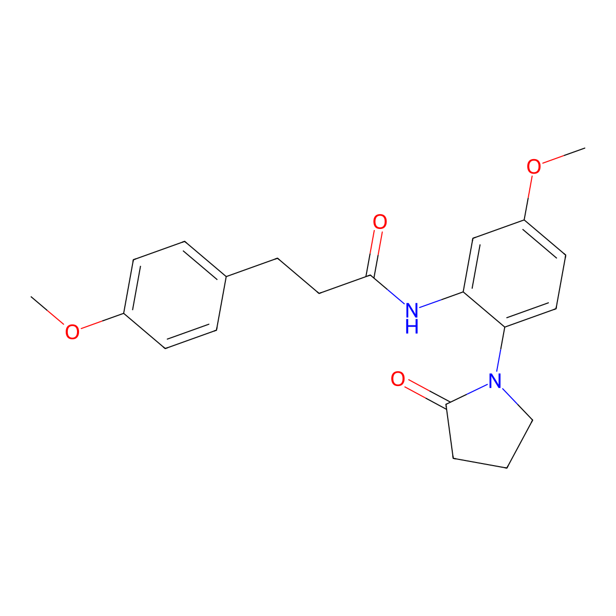 N-[5-methoxy-2-(2-oxopyrrolidin-1-yl)phenyl]-3-(4-methoxyphenyl)propanamide molecular structure, CAS 1374540-31-4