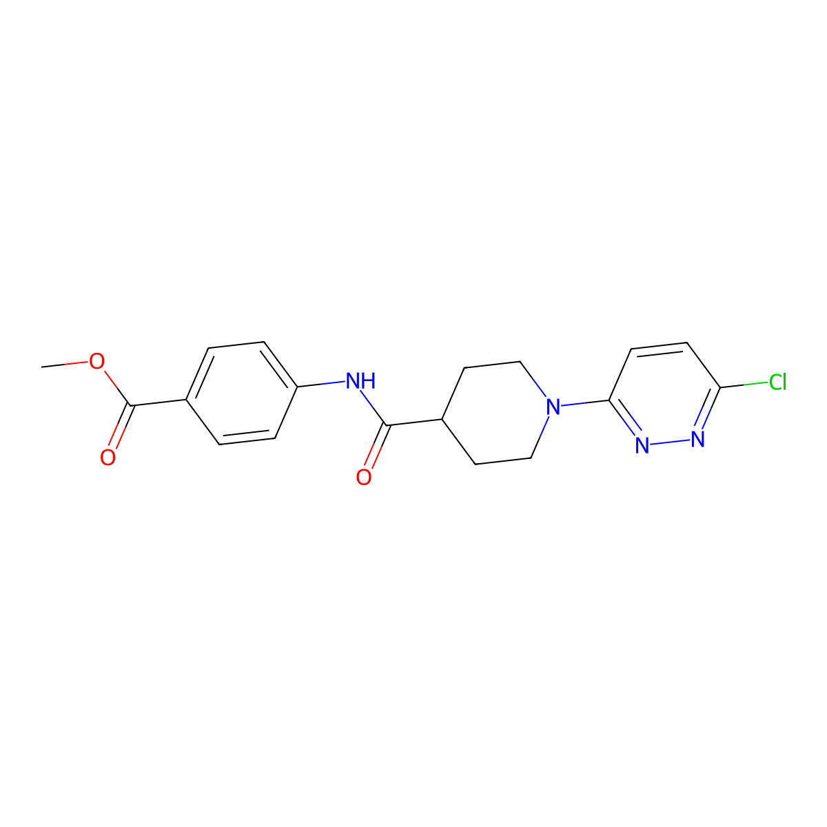 Methyl 4-({[1-(6-chloropyridazin-3-yl)piperidin-4-yl]carbonyl}amino)benzoate molecular structure, CAS 1374540-38-1