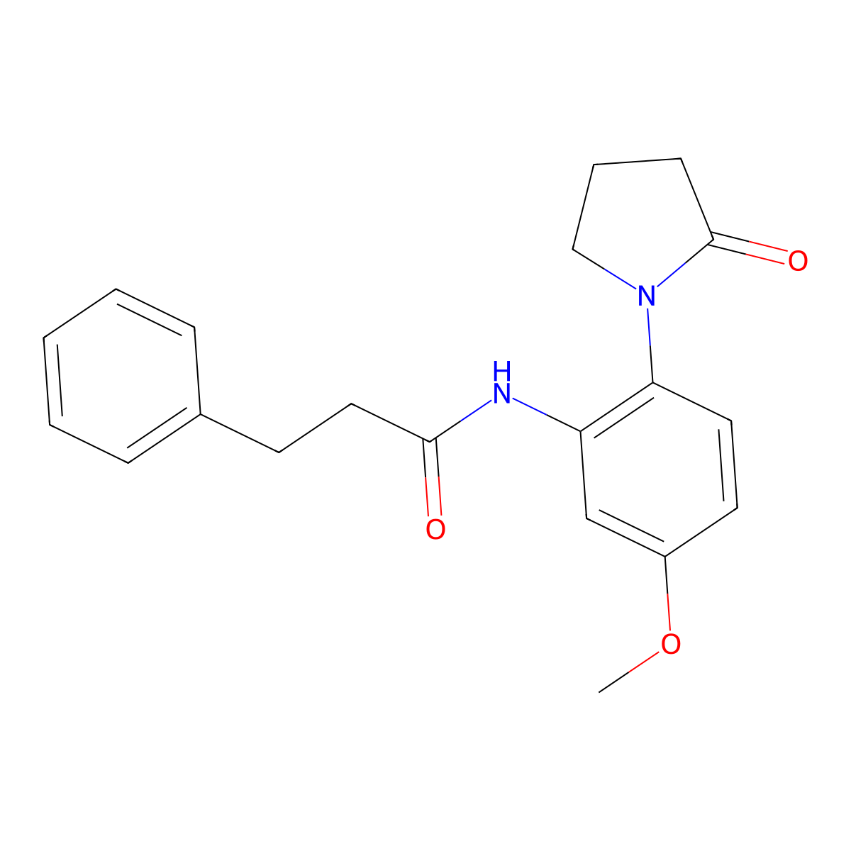 N-[5-methoxy-2-(2-oxopyrrolidin-1-yl)phenyl]-3-phenylpropanamide molecular structure, CAS 1374540-64-3