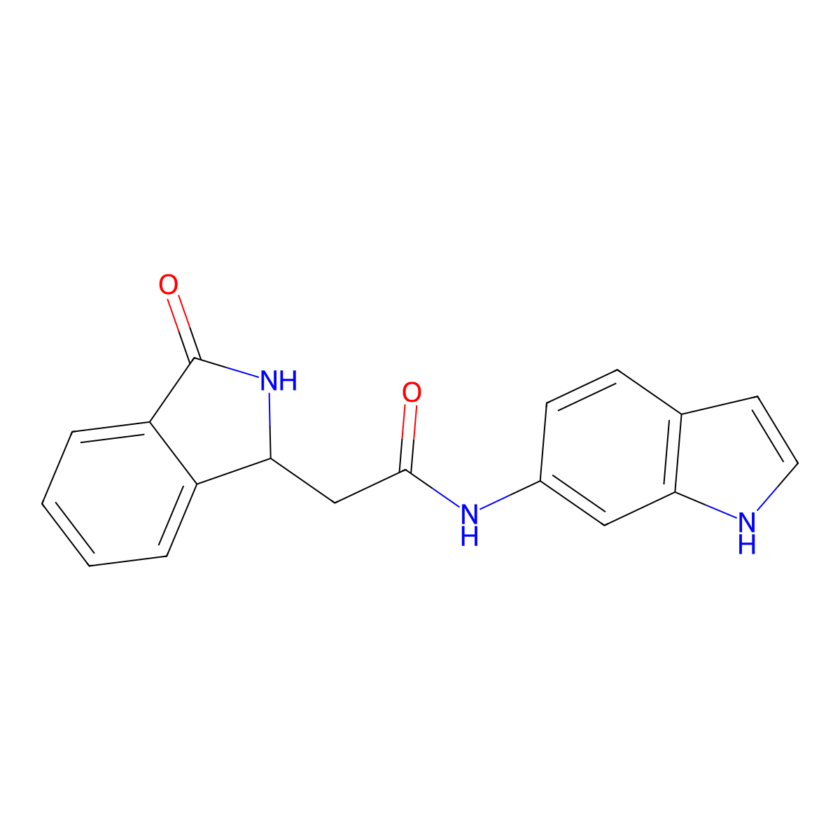 N-(1H-indol-6-yl)-2-(3-oxo-2,3-dihydro-1H-isoindol-1-yl)acetamide molecular structure, CAS 1374540-69-8