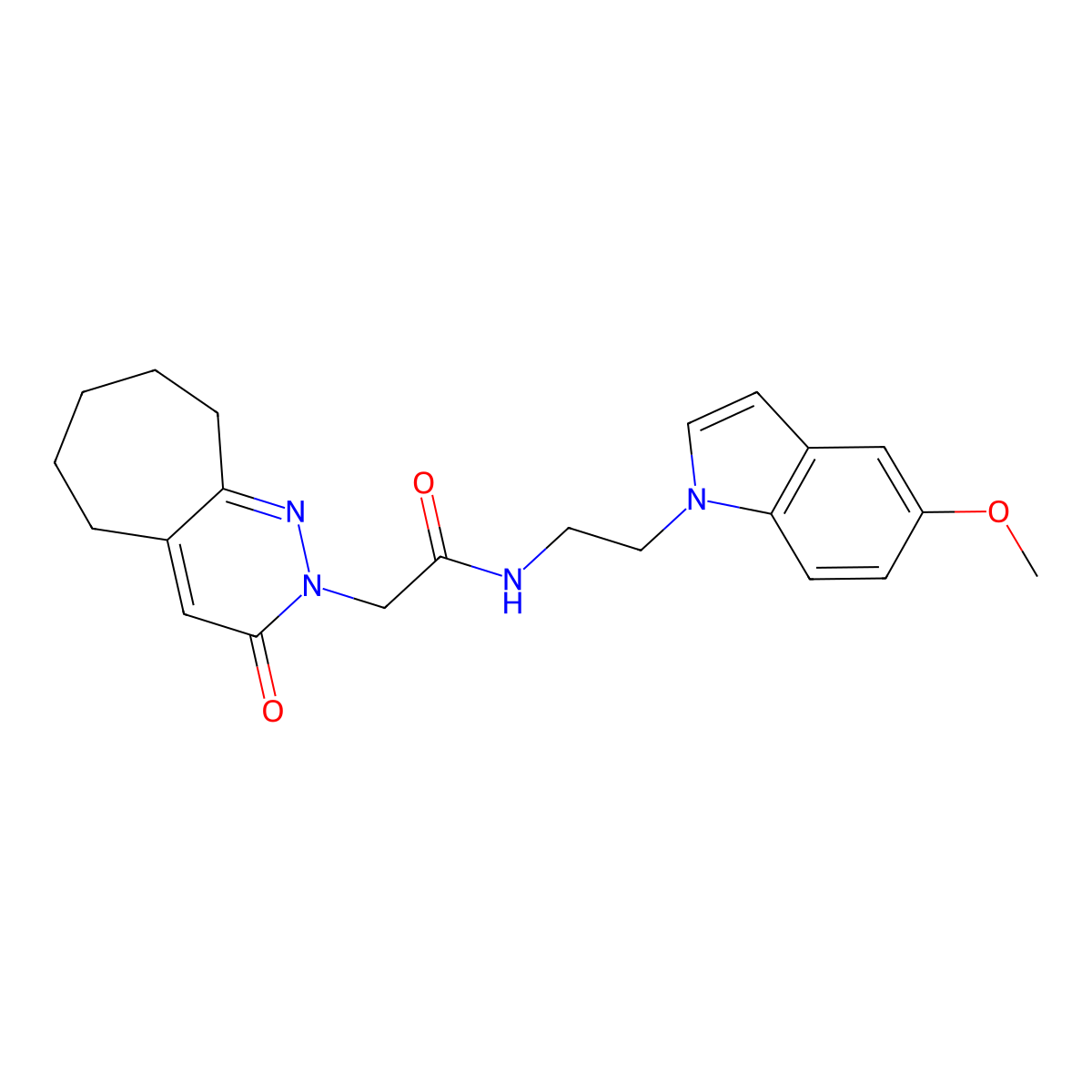 N-[2-(5-methoxy-1H-indol-1-yl)ethyl]-2-(3-oxo-3,5,6,7,8,9-hexahydro-2H-cyclohepta[c]pyridazin-2-yl)acetamide molecular structure, CAS 1374540-70-1