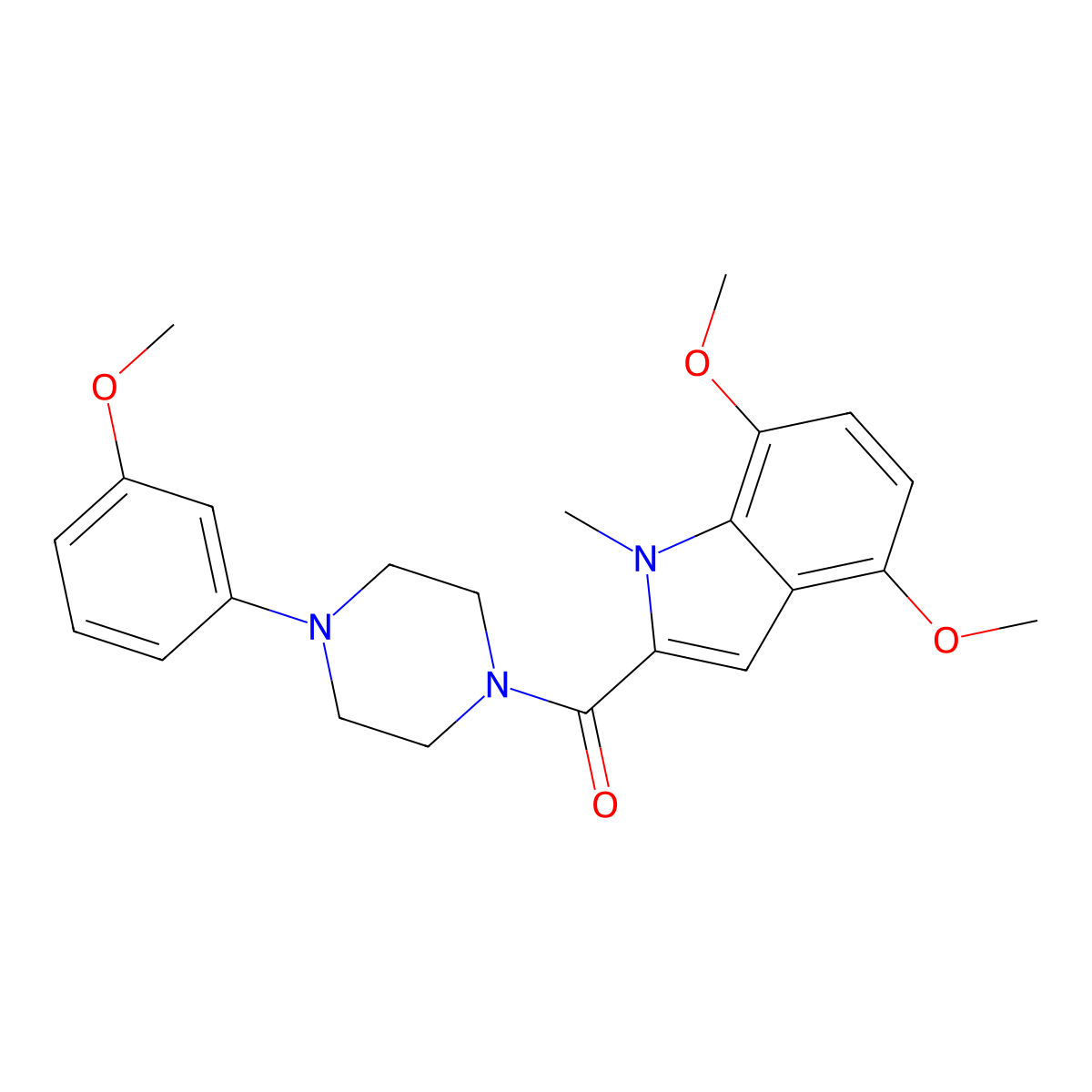 (4,7-dimethoxy-1-methyl-1H-indol-2-yl)[4-(3-methoxyphenyl)piperazin-1-yl]methanone molecular structure, CAS 1374540-84-7
